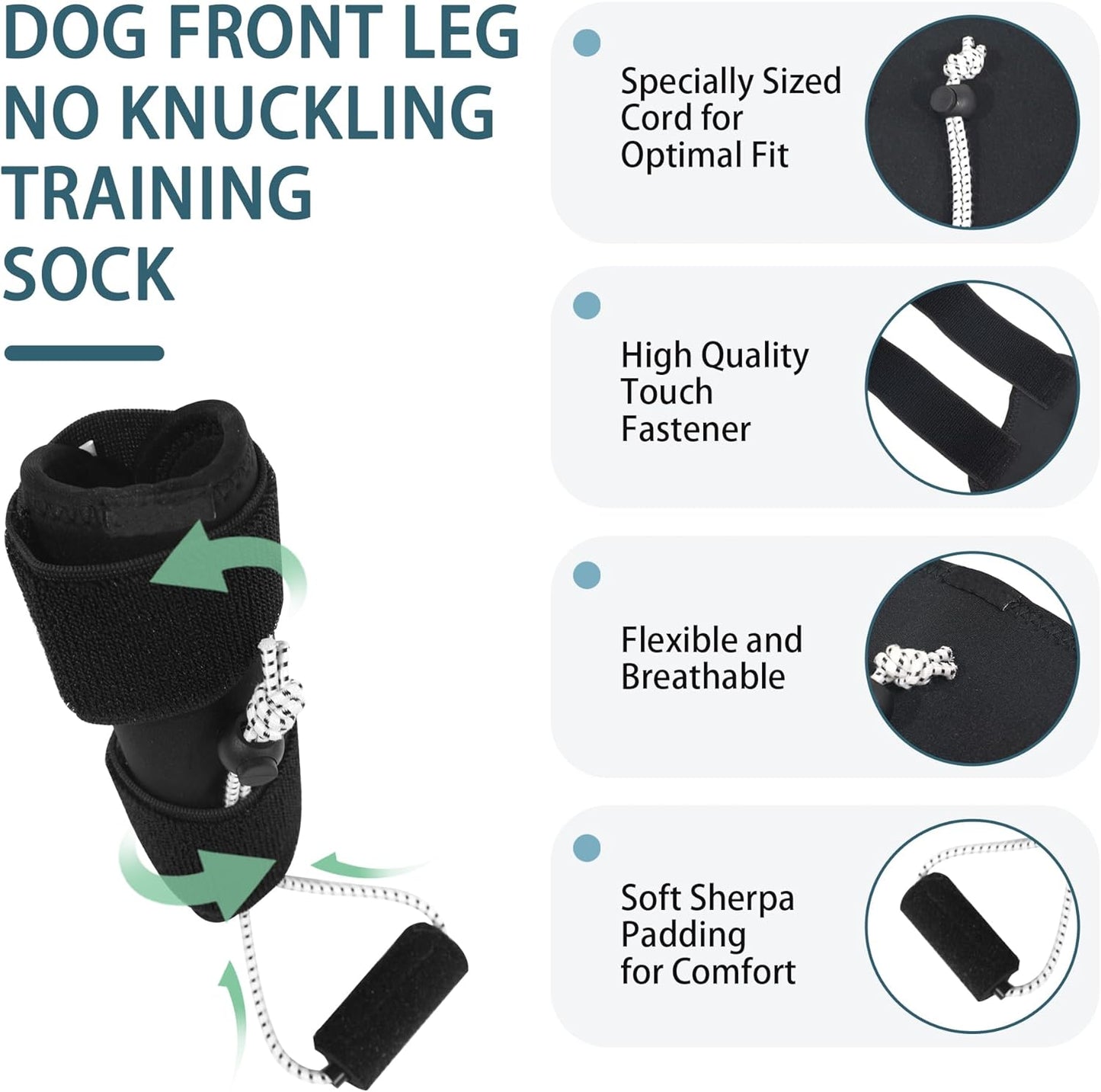 Dog Knuckling Brace, Dog Toe Grips for Wrist Arthritis, Wrist Dislocation, Front Legs, M
