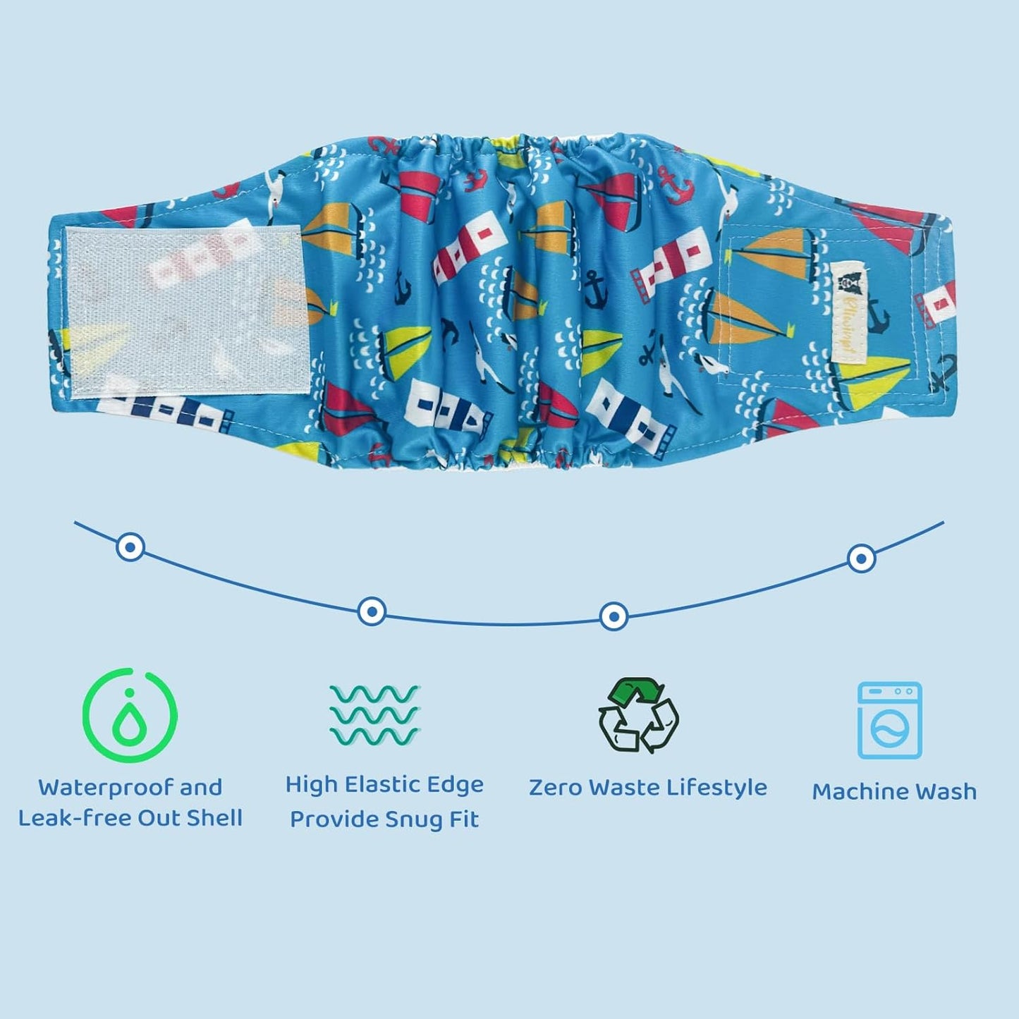 Male Dog Diapers Reusable High Absorbing Male Dog Wraps Washable Dog Diapers Male Small with Cute Patterns 5packs (S, 9” - 11” Waist)