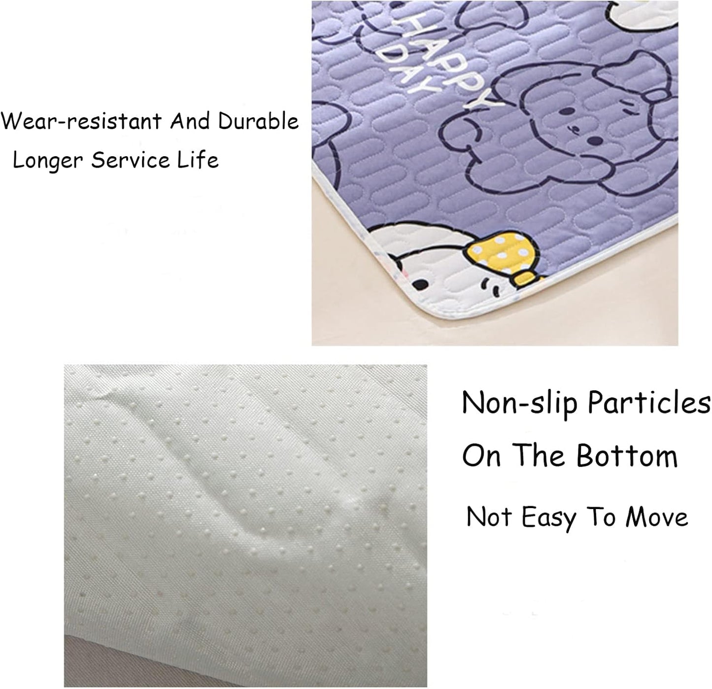 Guinea Pig Cage Liners, 2 PCS Rabbit Bedding Mats Pet Waterproof Pee Pads Small Animals Soft Non-Slip Washable Training Pads for Cat Chinchilla Puppy (23.6 x 55.1 inches)