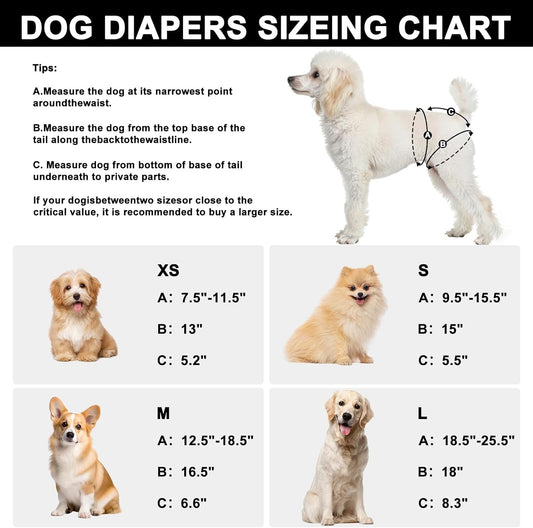 Washable Dog Diapers Female 3 Pack Reusable Premium Highly Absorbent Doggie Diaper, Flexible Puppy Diaper, Durable Leak-Proof Leopard Dog Diapers for Period Heat Incontinence Puppy Training, XS