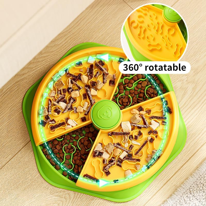 Slow Feeder Dog Bowls,Double Layer Anti-Choking Puzzle Dog Food Bowls, Non-Slip Interactive Puzzle Feeder, Interactive Feeding Slow Down Eating, Suitable for Small/Medium/Larger Dogs