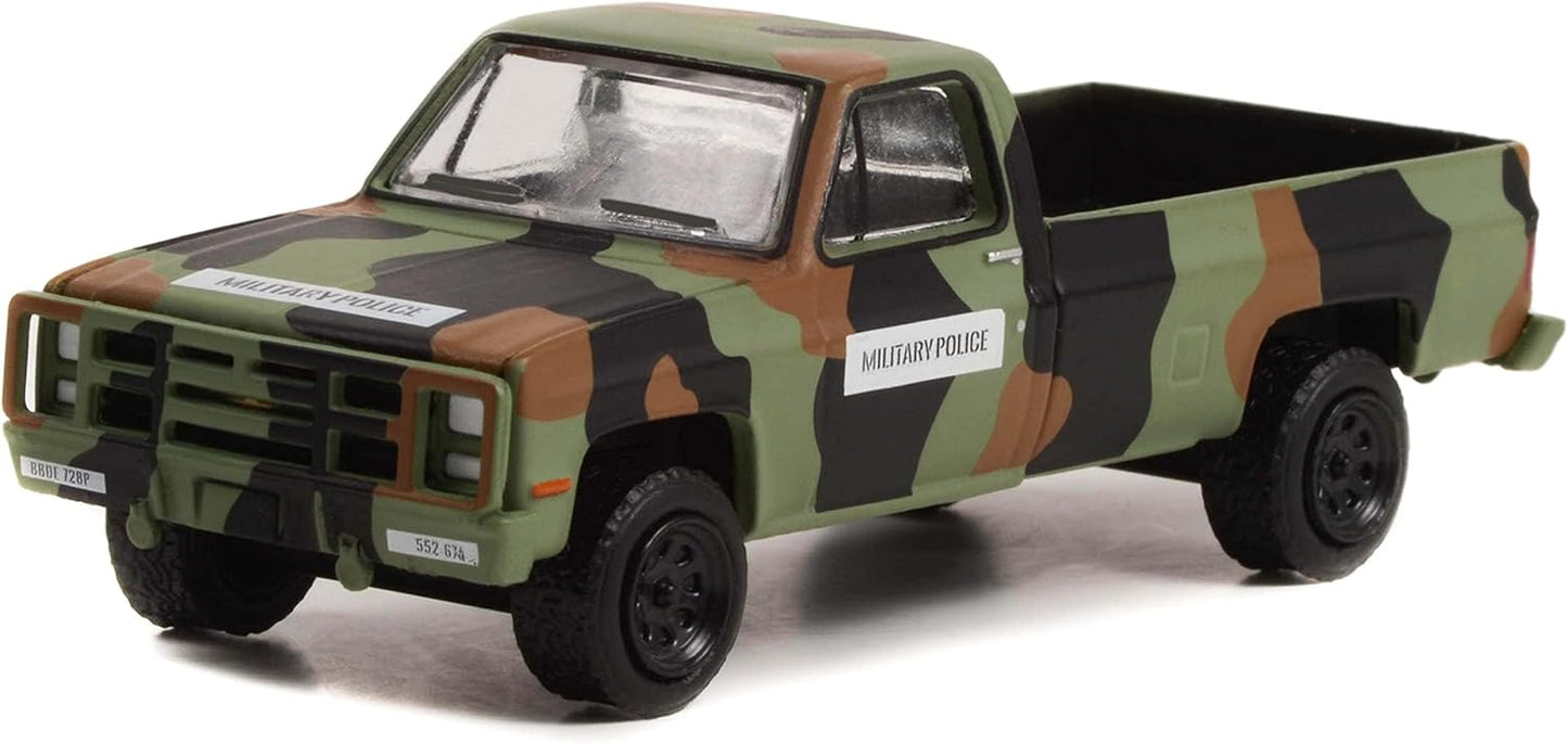 Collectibles 1985 Chevy M1008 CUCV Pickup Truck Camouflage Military Police Battalion 64"" Release 2 1/64 Diecast Model Car by Greenlight 61020 D