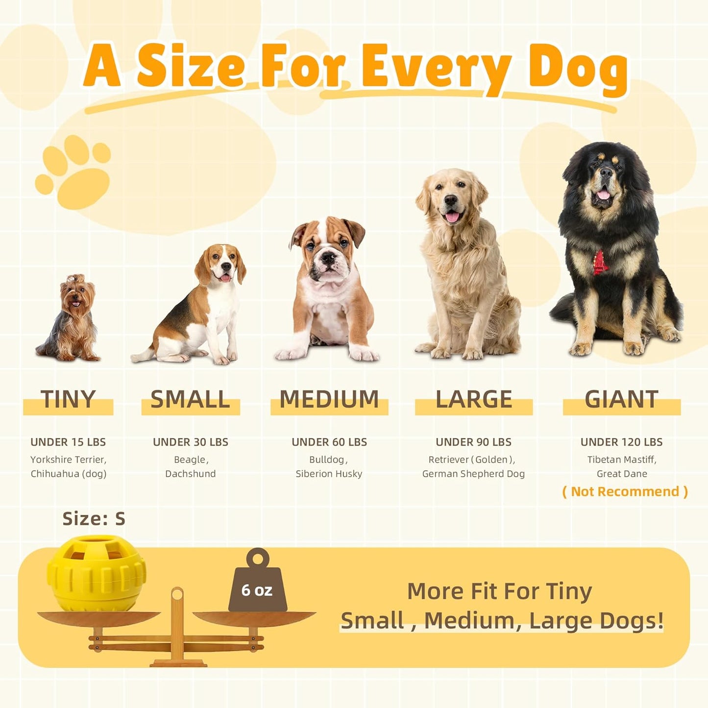 Dog Enrichment Toys, Interactive Dog Toy to Keep Your Pup Busy-Freeze Treat Dispensing,Freezable Fillable Rubber & Easy to Clean,Treat Dispensing Dogs-Slow Feeder, Christmas Dogs Toys, Lemon,S