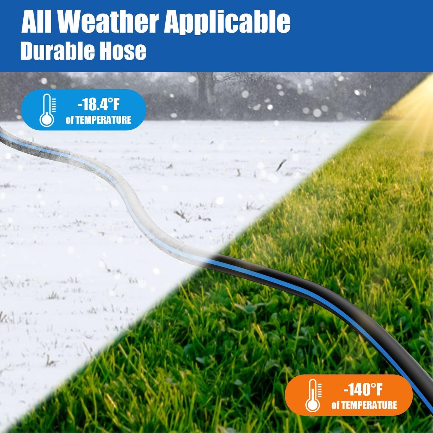 Heavy Duty Garden Hose 5/8" 50FT: Flexible Rubber Water Hose with 10 Function Sprayer - Leakproof Hose Male to Female Fittings - Durable Hose for Yard, Lawn, Car Wash, Outdoor, Watering