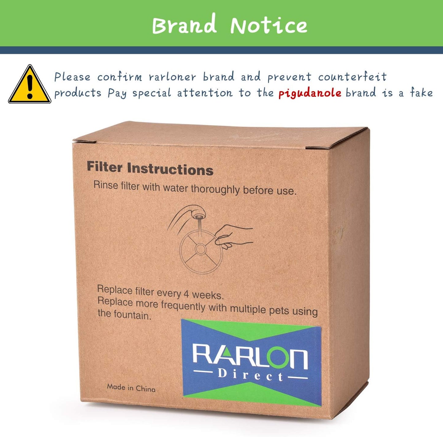 Rarloner 8 Pack Pet Fountain Filters for 1.6L Cat Water Fountain, Activated Carbon, Compatible with YOUTHINK, HOMMII, ISYOUNG, KOALAD, HAPPYPAPA, Other Brands