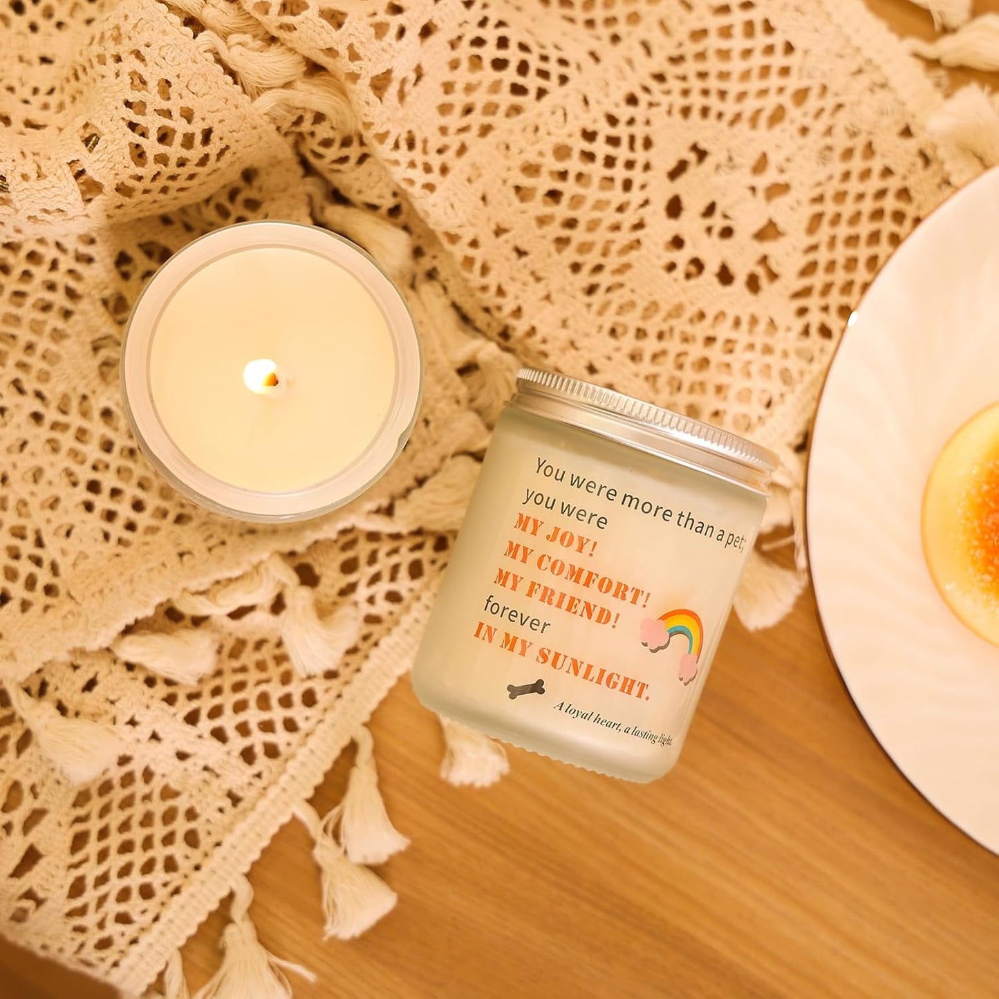 Pet Loss Sympathy Gift - Memorial Care Package for Dog Bereavement, Loss of Pet Remembrance Gift with Inspirational Quote, Personalized Dog Memorial for Grieving Owners (Rainbow)