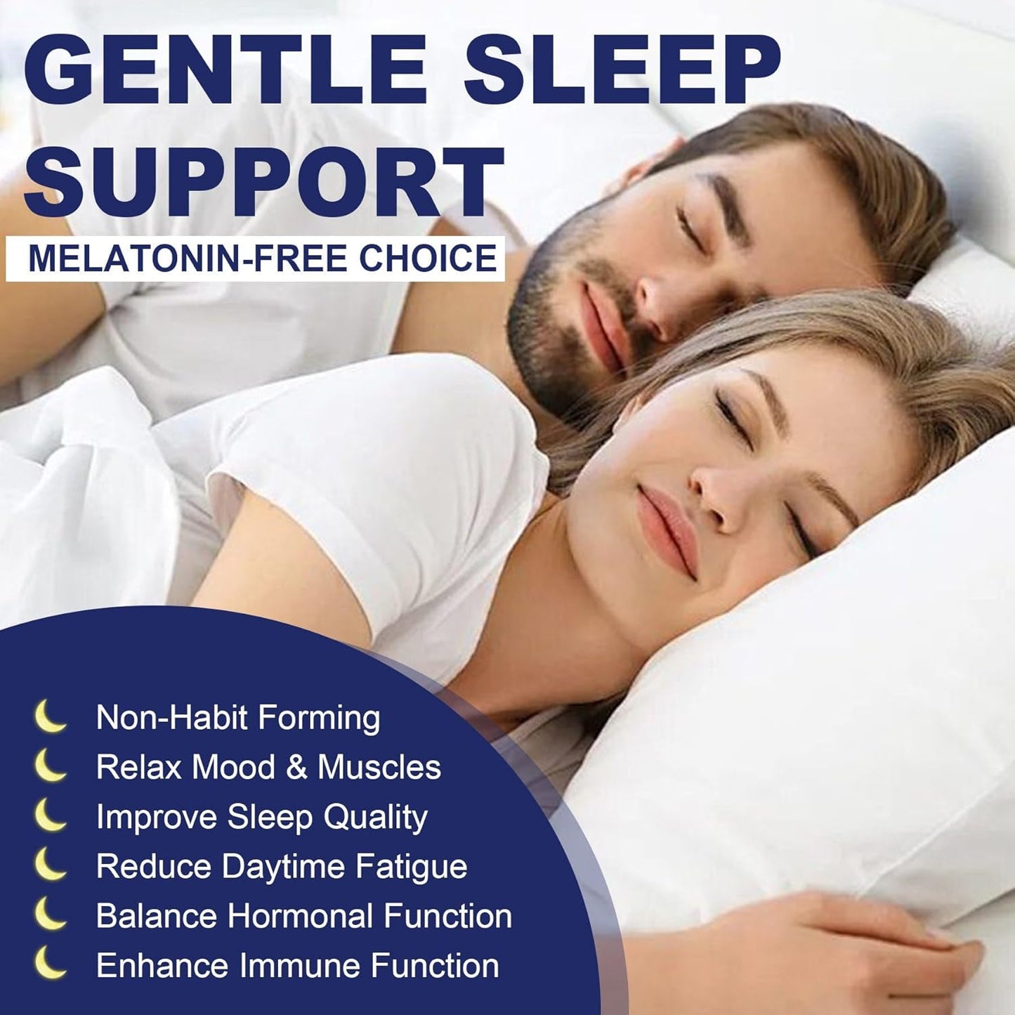 Sleep Gummies No Melatonin, Sleep Aid for Adults with Magnesium Glycinate, Melatonin Free Calm Sleeping Gummy Supplement with L-Tryptophan, L-Theanine, GABA, Ashwagandha, Valerian - Sugar Free, 120ct