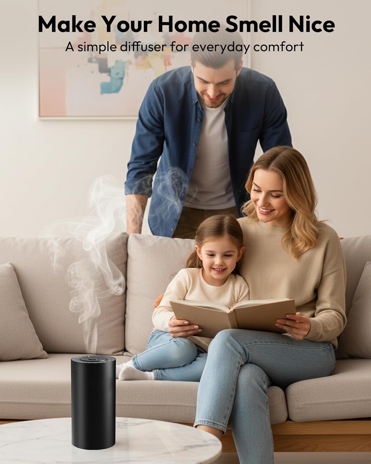 Waterless Essential Oil Diffuser, Car Diffsuer, Battery Powered Nebulizer with 3 Mist & Timer Modes, 20 mL Oil Capacity, Mini Scent Air Machine for Home, Office, Bedroom & Car, Black