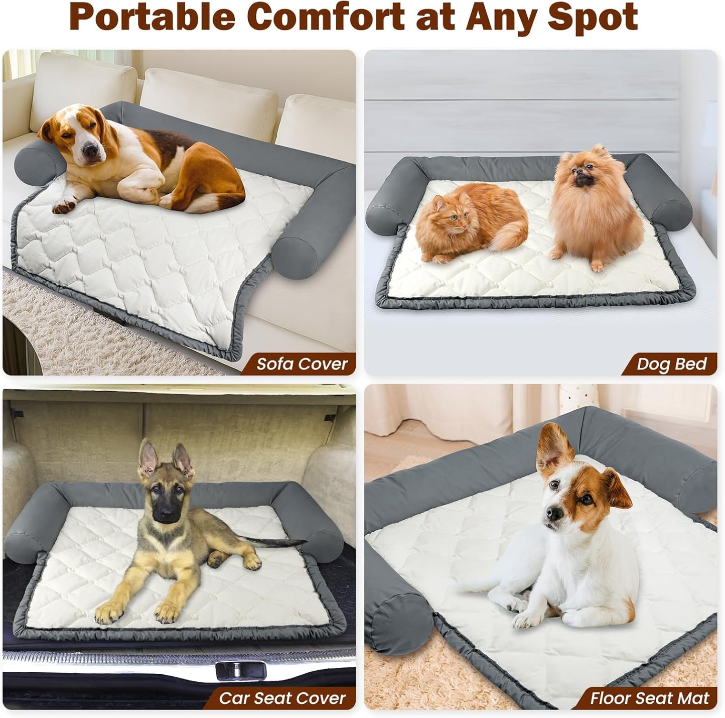 Waterproof Couch Cover for Dogs, Removable Dog Sofa Cover Protector for Pets, Scratch Proof Furniture Protector, Non-Slip Dog Bed Mat, 43.5 * 33.5 Inch, Perfect for Small & Medium Sized Dogs and Cats