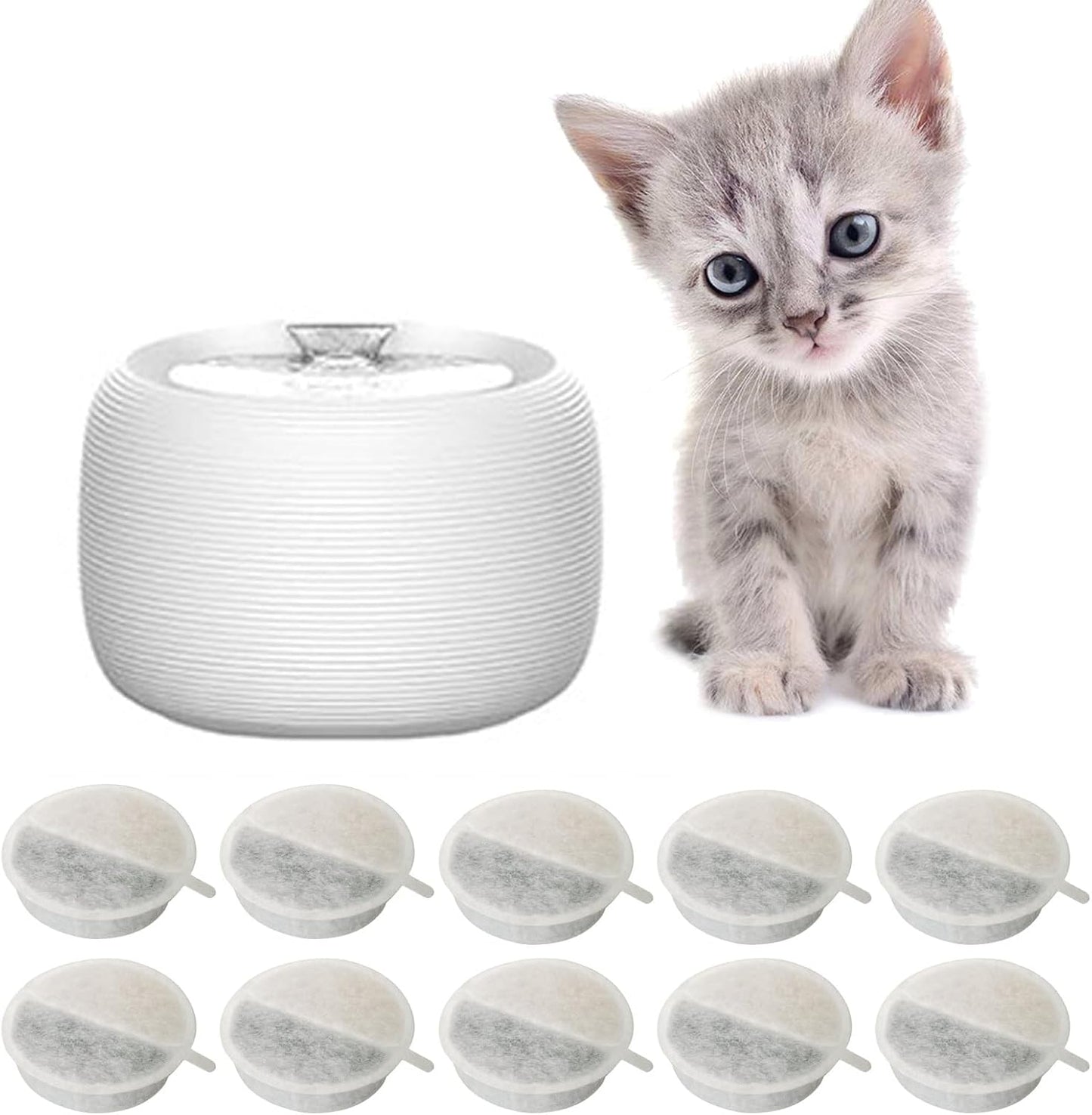 Cats Fountain Set of 10 Drinking Dispenser Replacement Filter Foam WaterFiltration Dog Fountain Filter Pet Water Dispenser Filter Foam