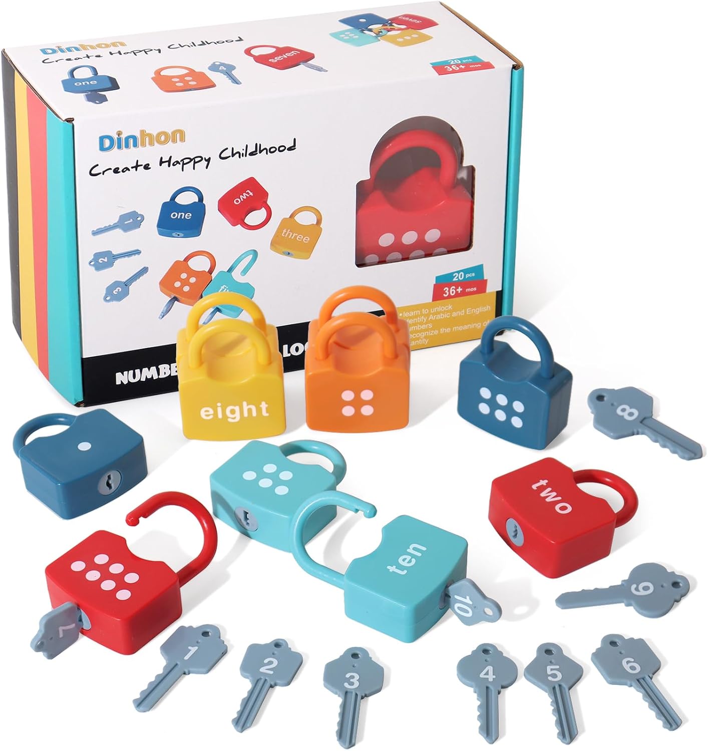 Kids Learning Locks with Keys Numbers Matching & Counting Montessori Educational Toys for Ages 3 4 5 Boys and Girls Preschool Games Gifts