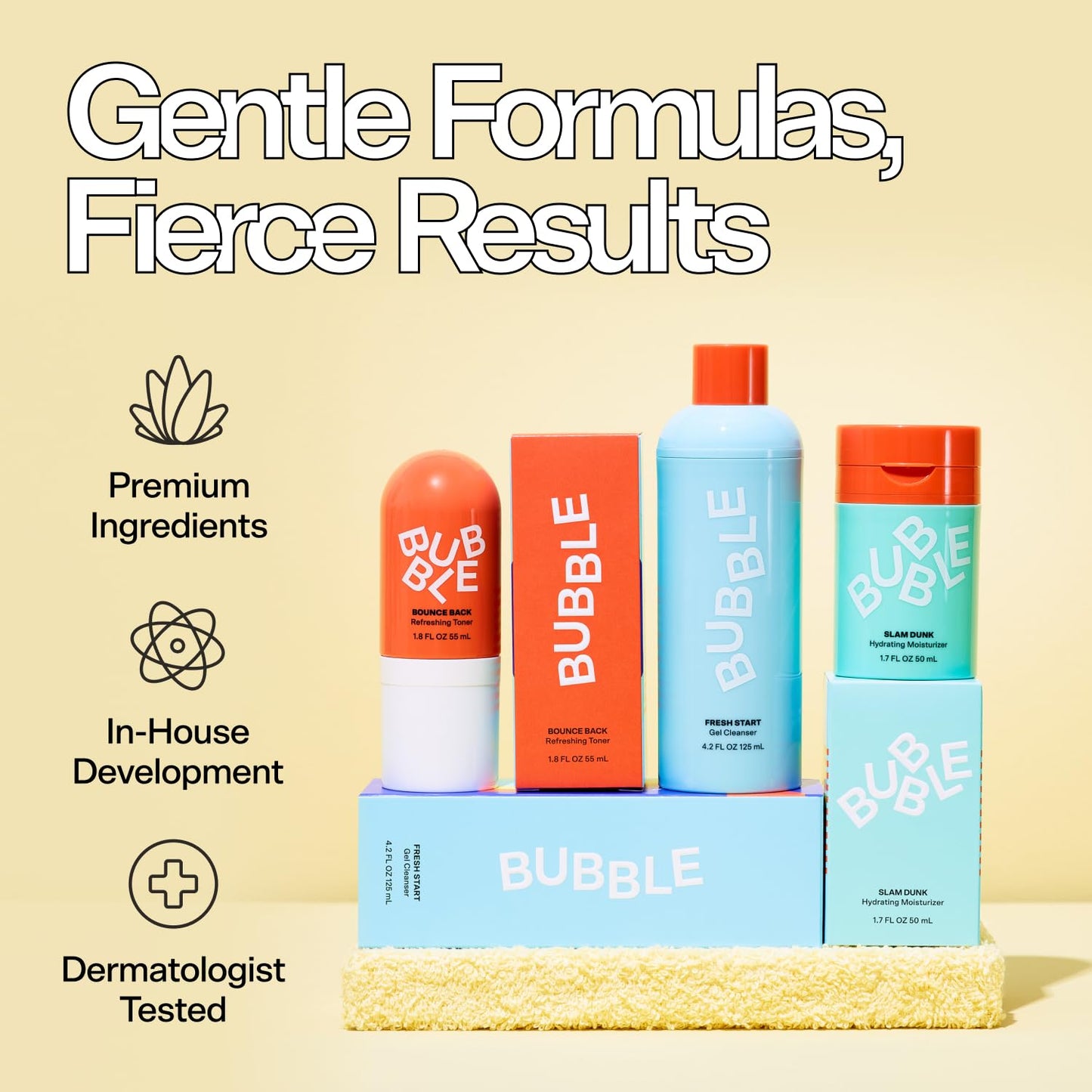 Bubble Skincare Slam Dunk Hydrating Face Moisturizer - Travel Size Lightweight Face Lotion with Vitamin E + Aloe Vera - Daily Facial Moisturizer for Normal + Dry Skin with Blue Light Protection (50ml)
