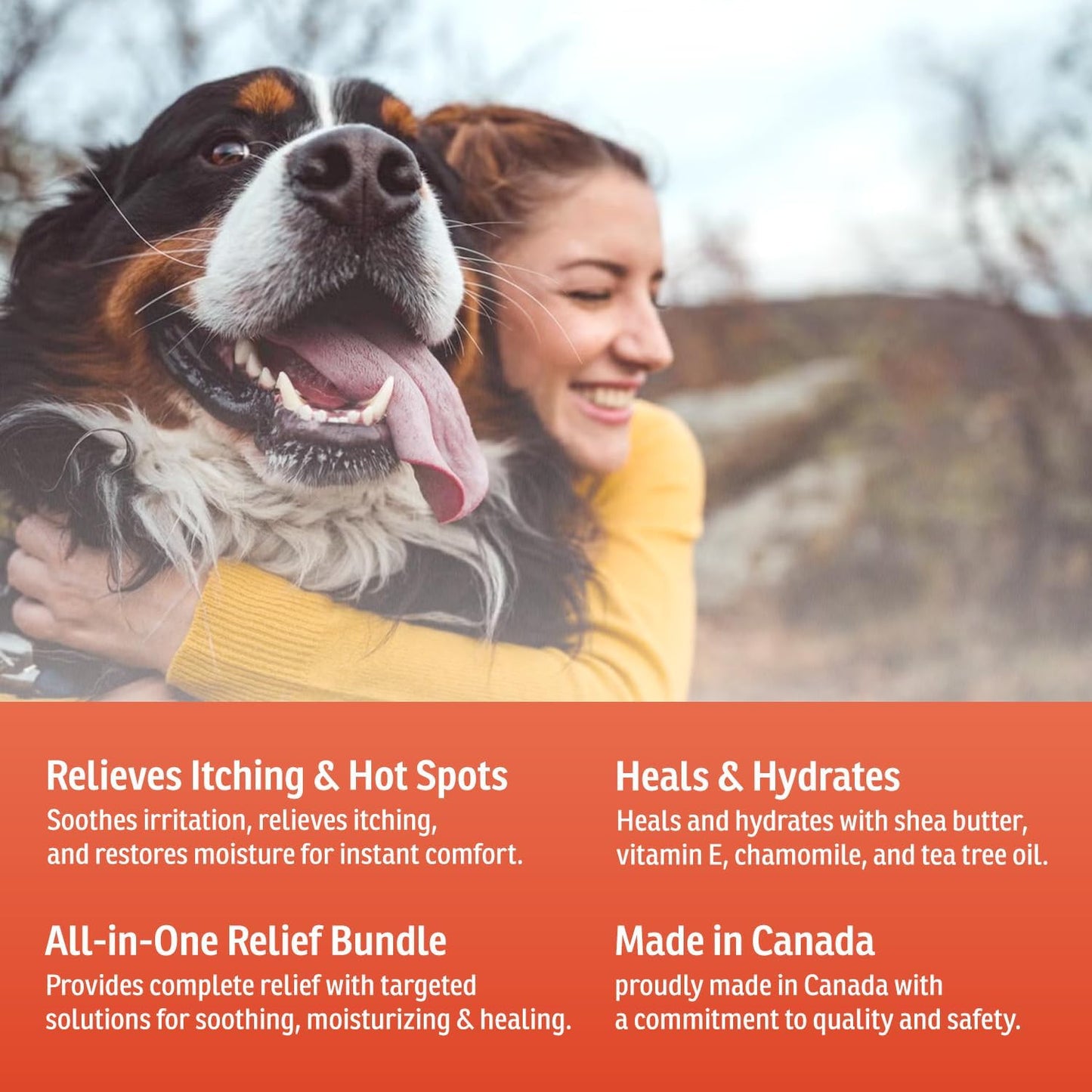Dog Itch Relief Shampoo by EnviroFresh, Skin Relief Spray, Paw Relief Lotion for Dogs & Pets, Natural, Sensitive Skin, Anti Itch for Dogs
