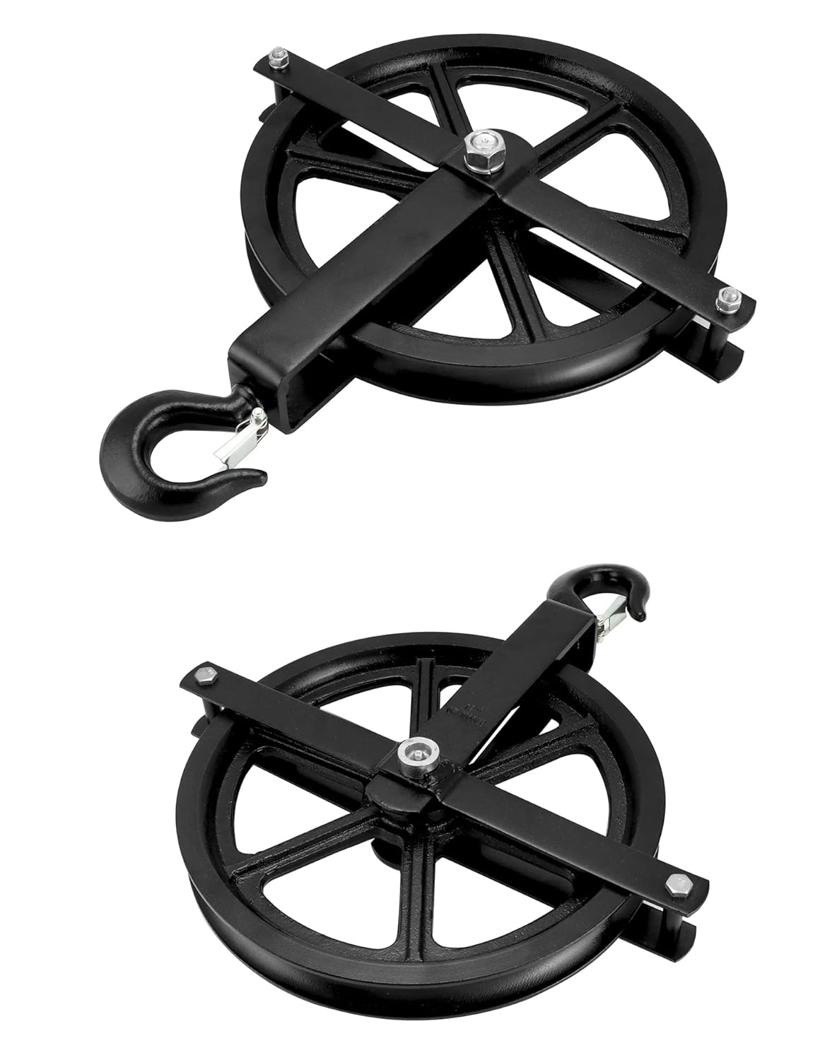 QWORK Scaffolding Wheels, 12" Aluminum Lifting Pulley, 1000 Lbs Ladder Hook Pulley Scaffold Hoist Pulley for Lifting with Rope