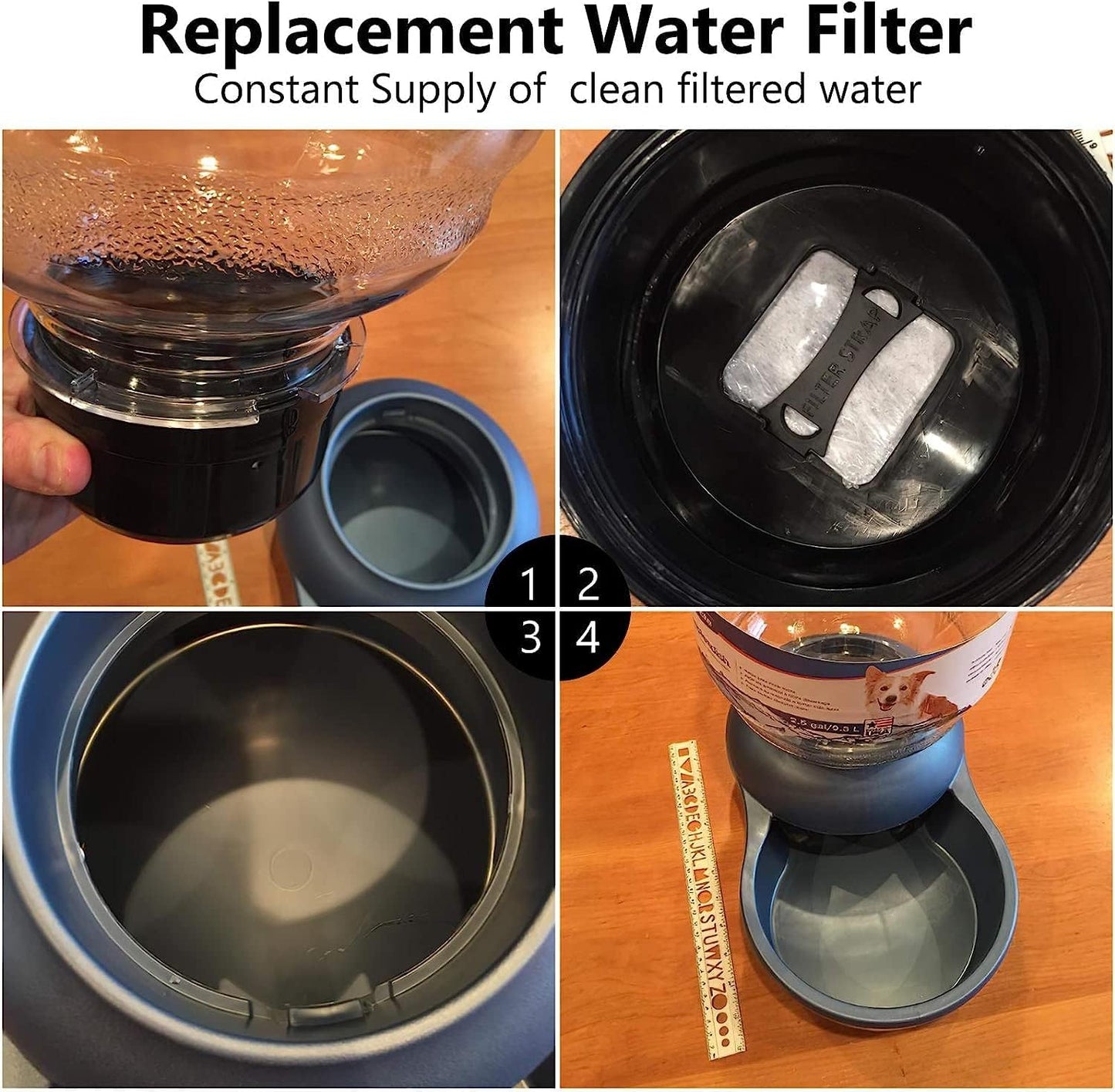 24 Pack Dog Water Fountain Filters, Pet Water Filter Replacement Compatible with Petmate Replendish Mason Pet Water Fountains, Car Drinking Filter for Gravity Waterer Bowls Dispenser