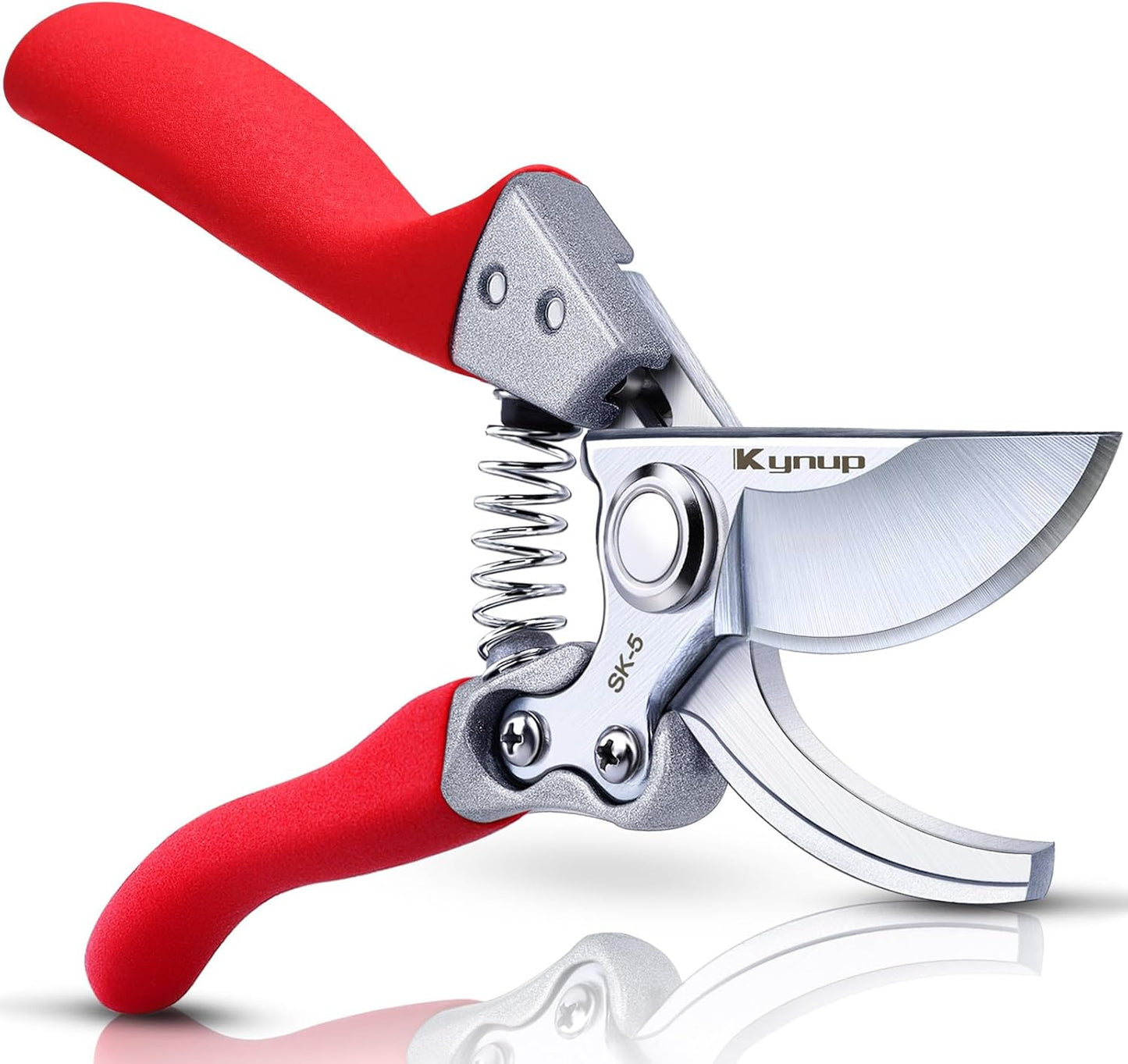 Kynup Pruning Shears, Gardening Scissors, Pruners for Gardening, Heavy Duty Garden Tools, Garden Grass Clippers Hand Hedge Shears, (Red)