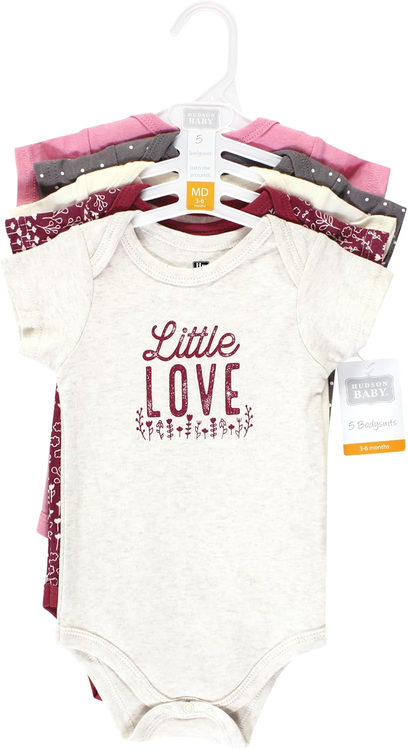 Hudson Baby Unisex Baby Cotton Bodysuits (5 Piece)