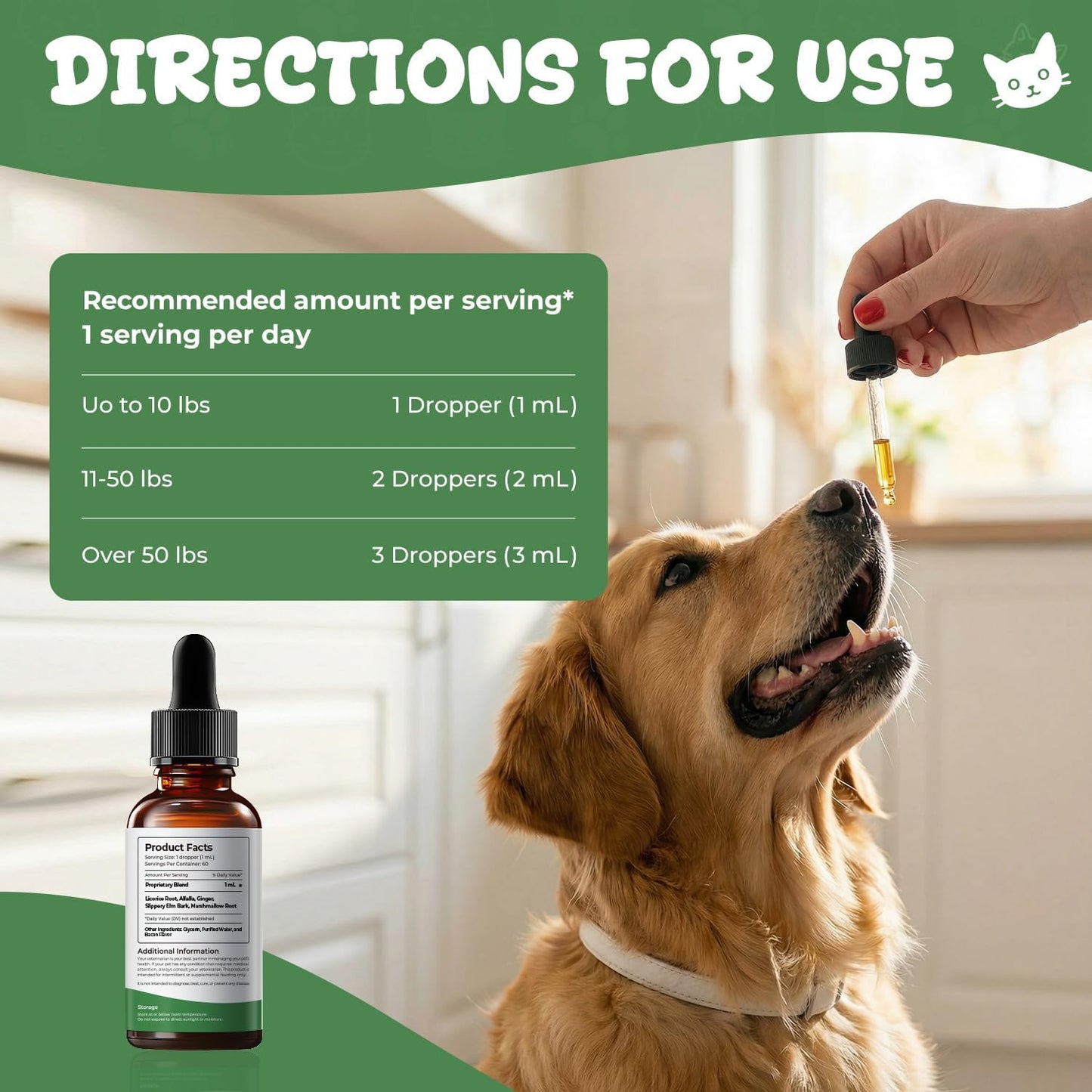 Digestive Enzymes for Dogs, Stool Eating Deterrent Support & Diet Change Aid, Liquid Enzyme Drops to Help Break Down Protein, Fat & Carbs, Daily Digestive Support, 2 fl oz (60 mL)