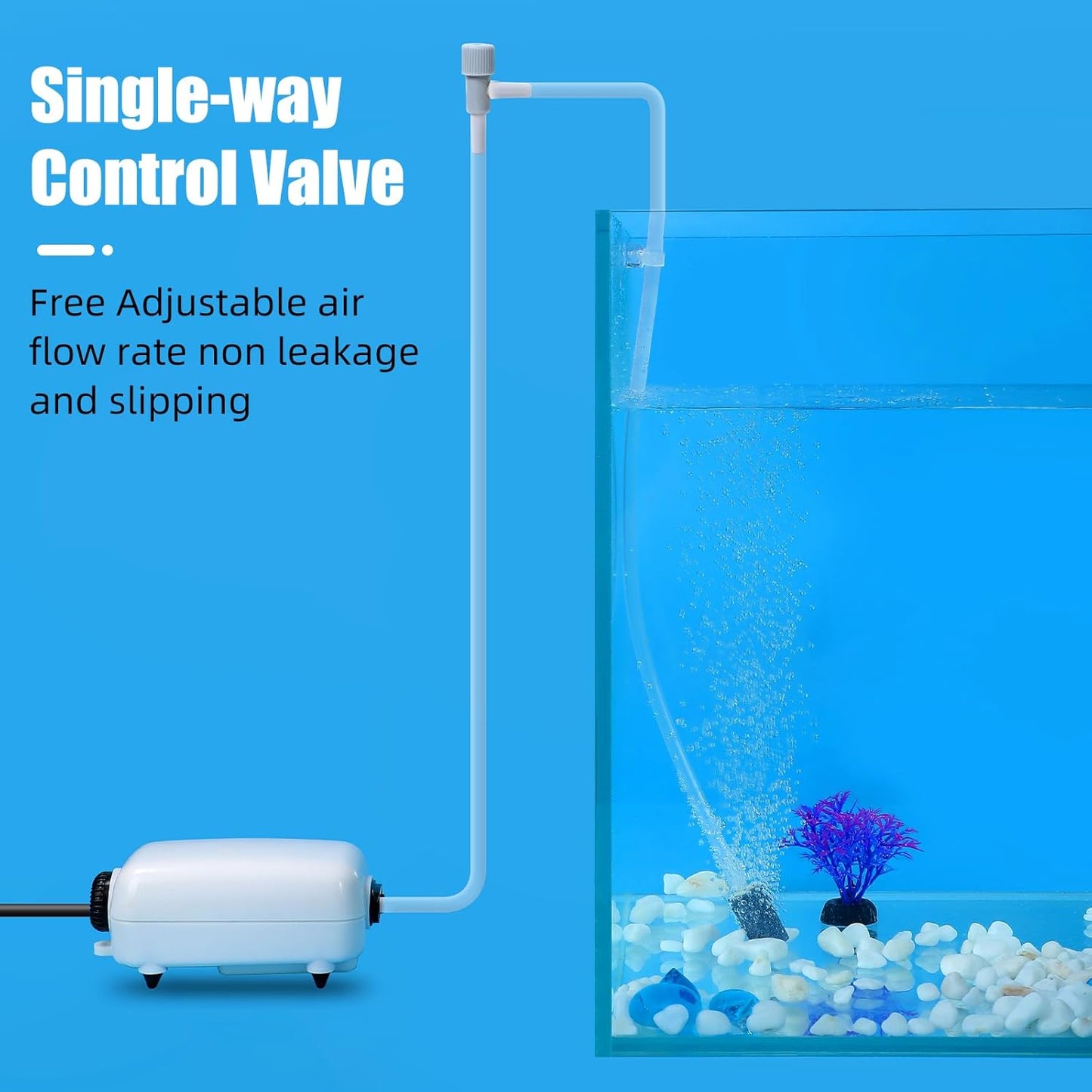 AQUANEAT Aquarium Control Valve 20PCS,Fish Tank 2 way Valves for 3/16" Airline Tubing, Plastic Air Regulator, for Aquarium Air Pump Accessories