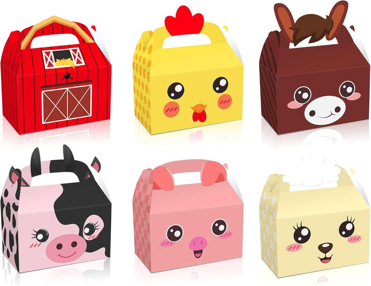12 Pack Farm Animals Party Favor Boxes Zoo Animals Candy Goodies Treat Boxes Happy Birthday Farmland Party Favor Bags for Baby Shower Party Decorations Supplies