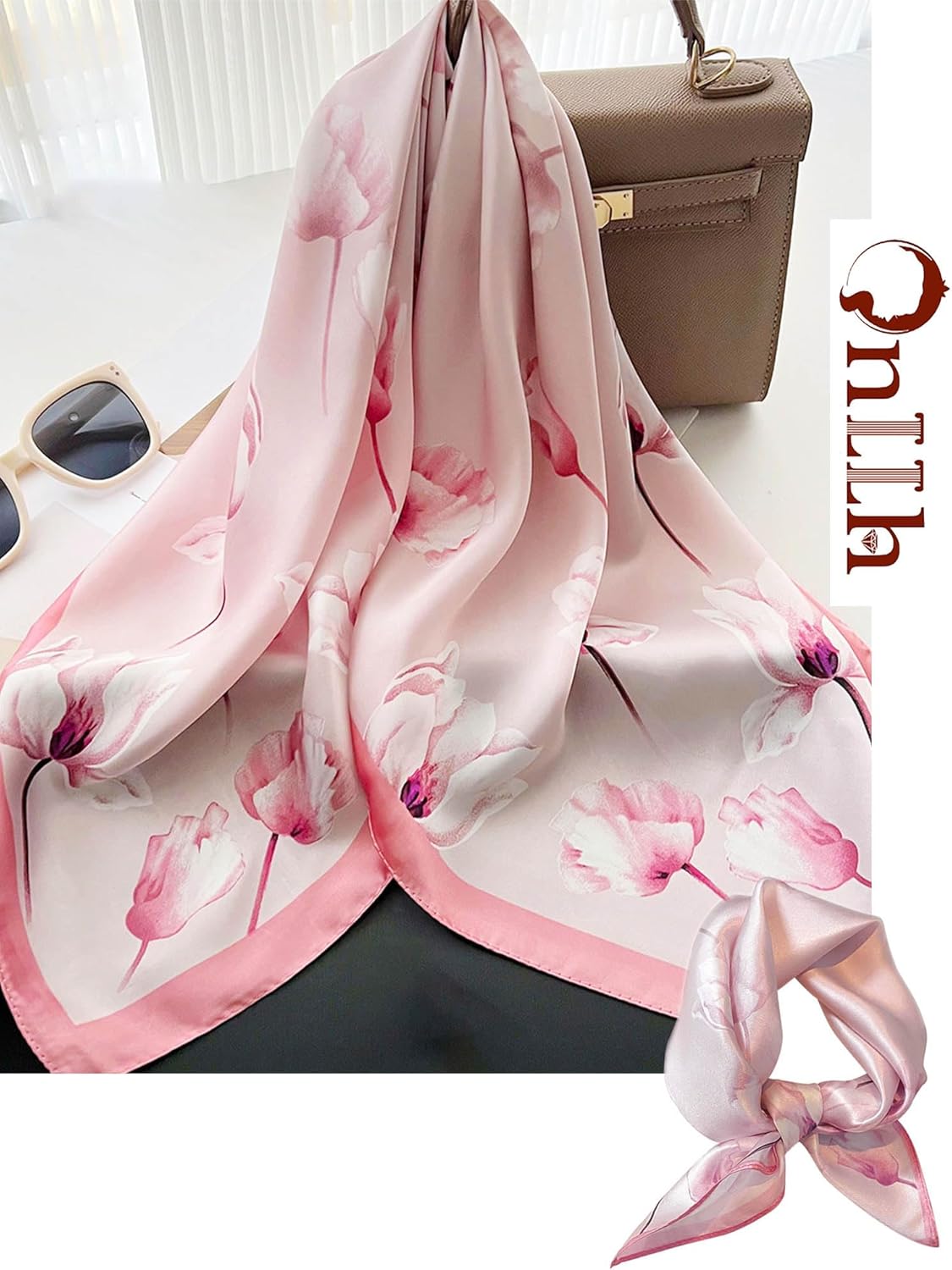 Silky Scarf for Women Lightweight Satin Bandanas Neck Hair Wrap For Sleeping Head Scarves 27.5"