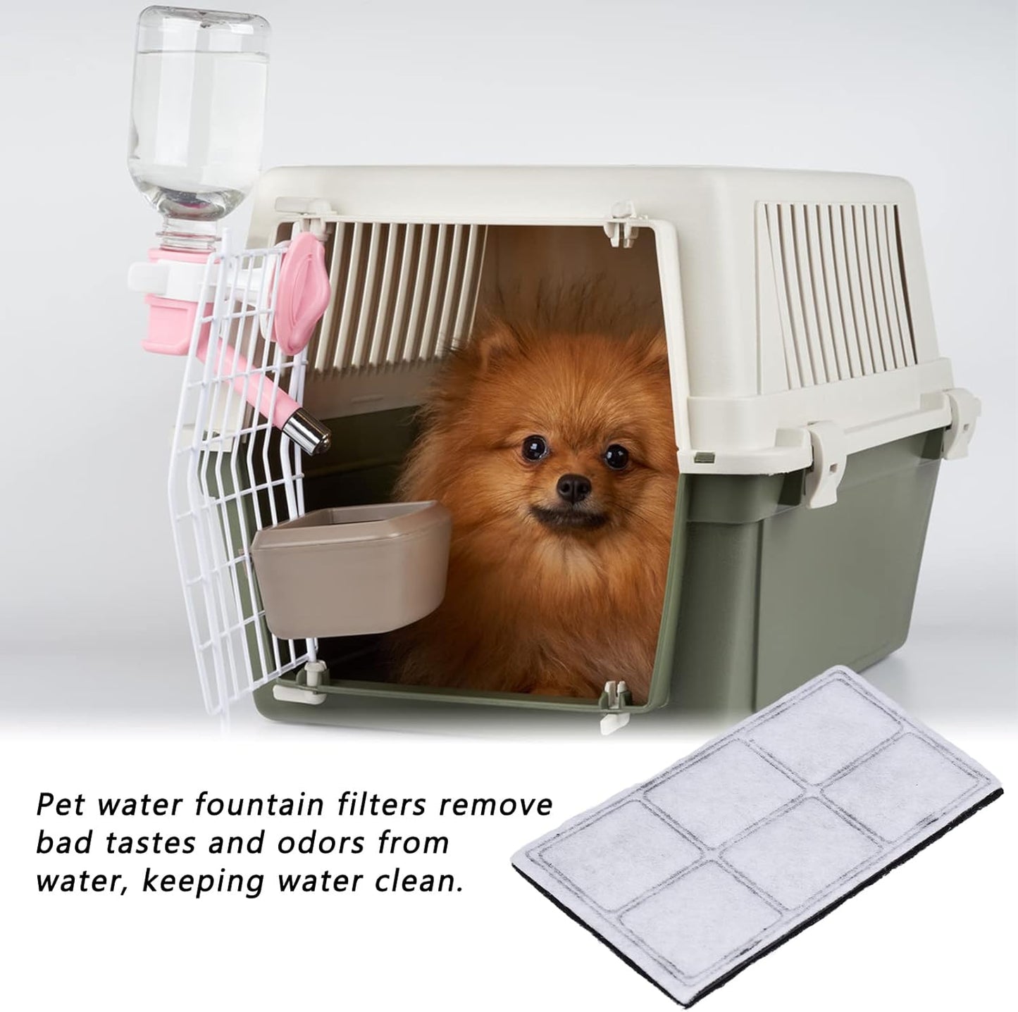 Pilipane 12Pcs Pet Water Fountain Filter, 5 55x3 27x0 20in Rectangular Cat Fountains Filters, Cat Dog Water Fountain Filters Fit for Drinkwell, Activated Carbon Cat Fountain Filter