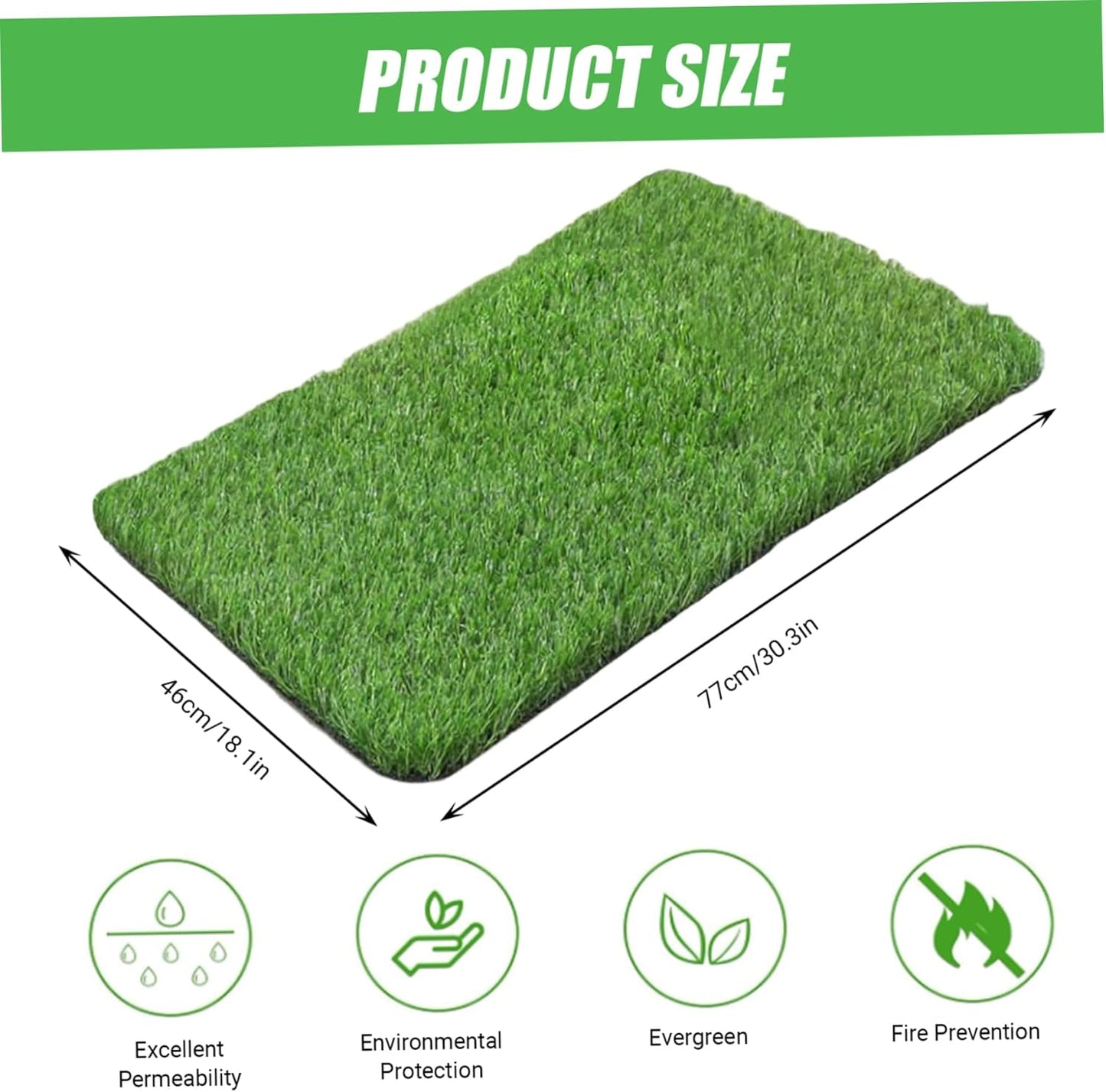 18x30 Inch Artificial Grass Dog Pee Pad Reusable Turf Rug for Front Door Patio