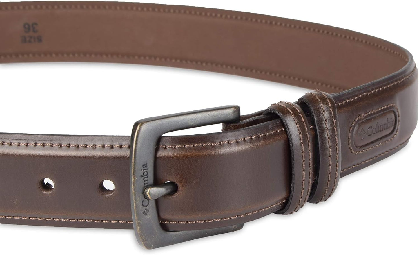 Columbia Men's Leather Casual Belt Tan & Brown Classic Style for Everyday Wear