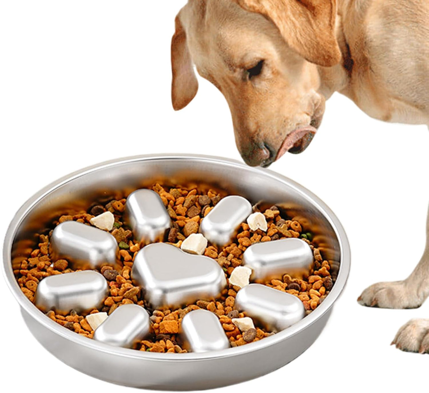 Slow Feed Dog Bowl, Anti Choking Pet Feeder, 2L Maze Bowl with Non Slip Base, Interactive Food Dish, Dog Feeding with Raised Design, Mealtime Solution for Medium Breed 9.06x1.38 inches