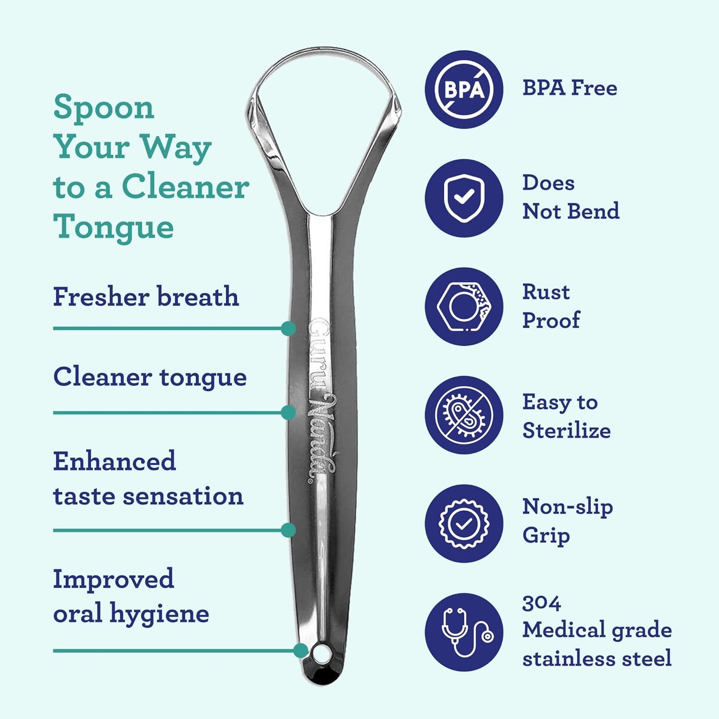 GuruNanda Travel-Friendly Oral Care Kit- 1 Butter on Gums Toothbrush, 1 Tongue Scraper, 4 Dual-Action Floss Picks, 1 Coconut & Mint Oil Pulling Sachet