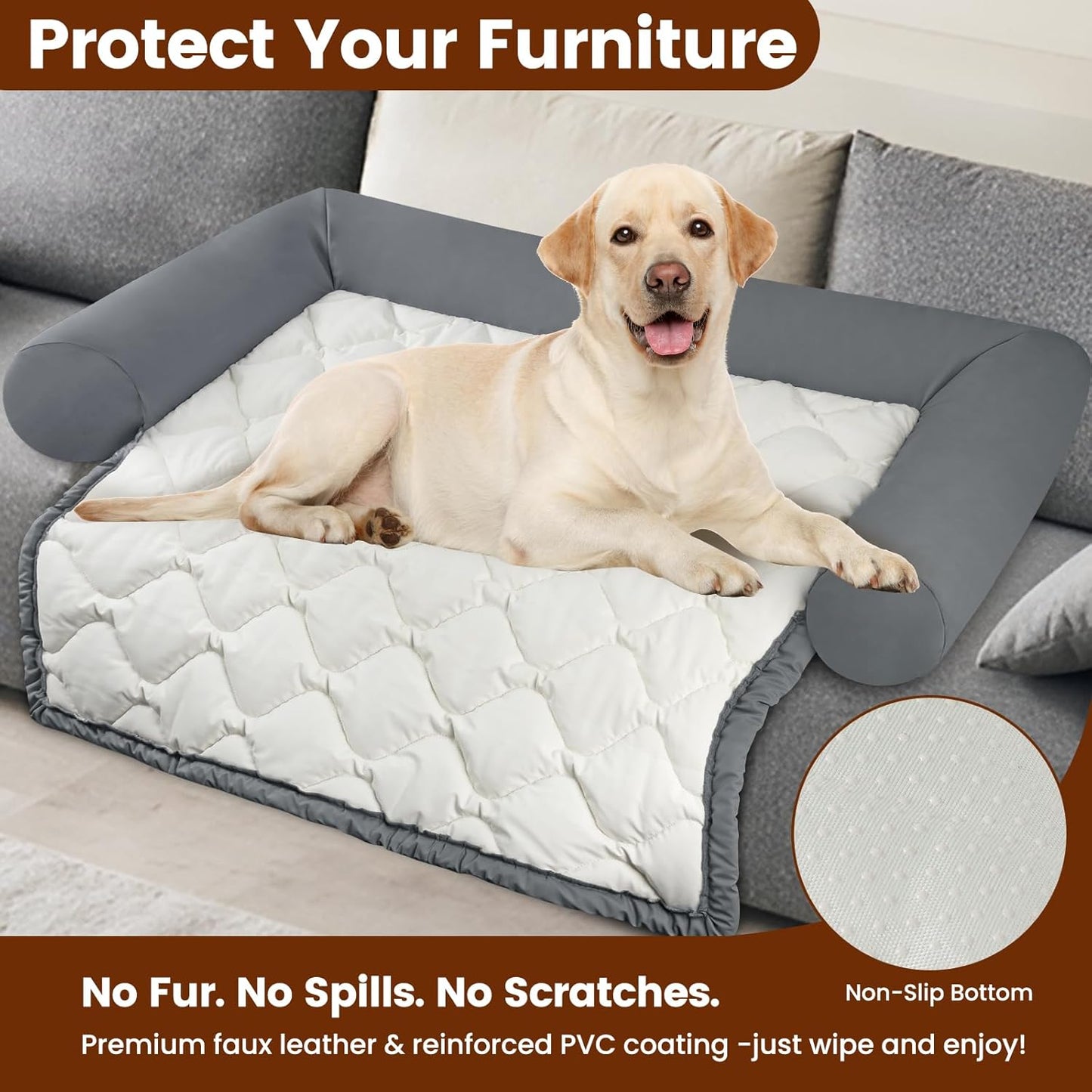 Waterproof Couch Cover for Dogs, Removable Dog Sofa Cover Protector for Pets, Scratch Proof Furniture Protector, Non-Slip Dog Bed Mat, 43.5 * 33.5 Inch, Perfect for Small & Medium Sized Dogs and Cats