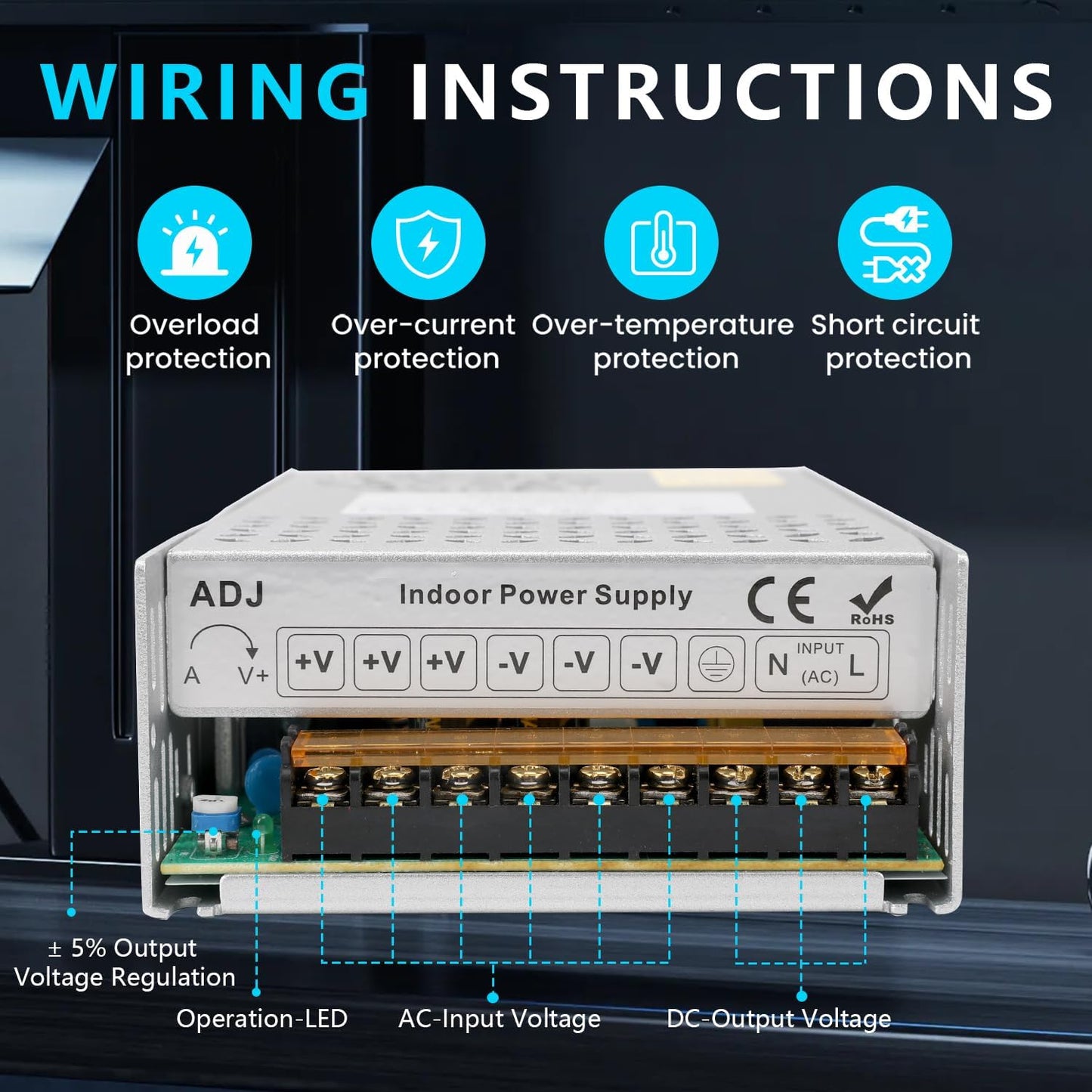 DC 48V 12.5A 600W Power Supply Adapter 110V AC to 48V DC Converter Power Supply for 48v Drive Sensor Lamp Meter Controller Servos Electric Motor