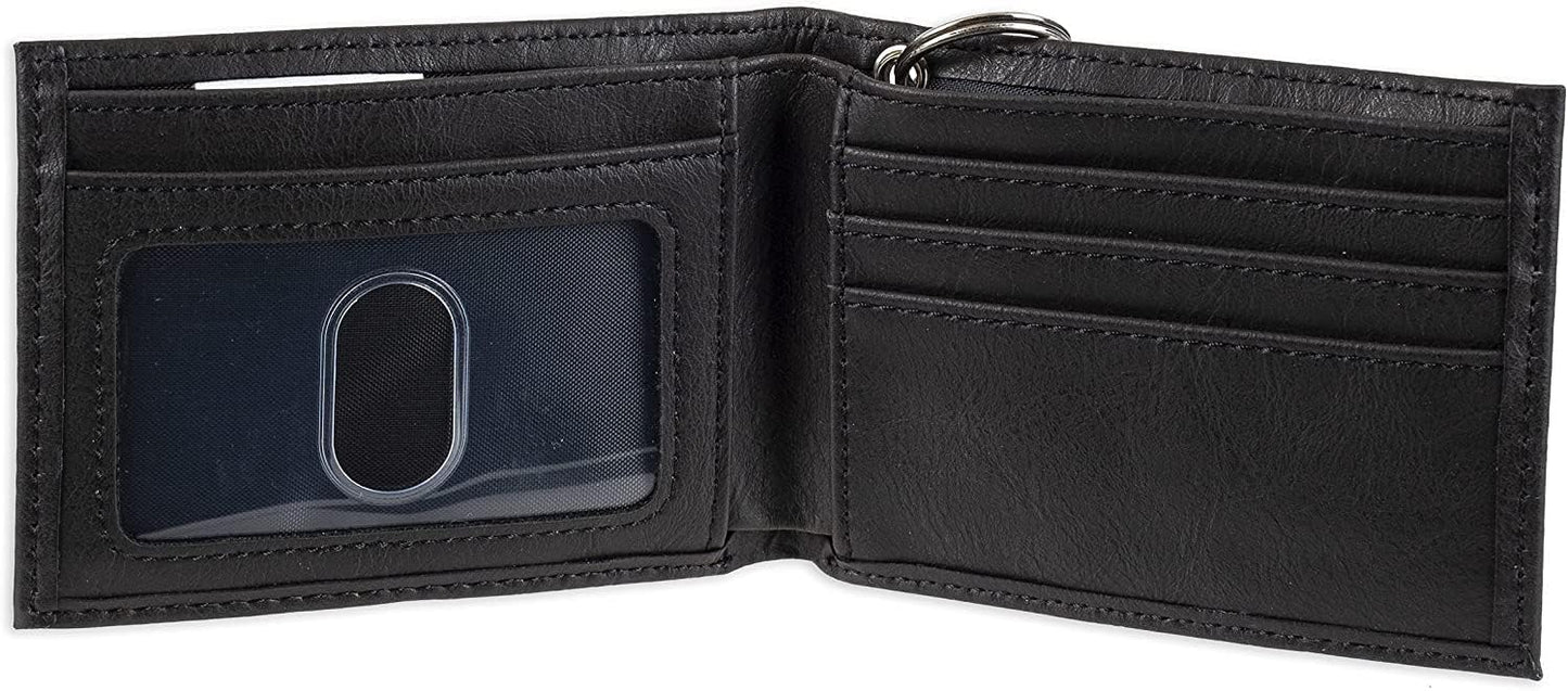 Dickies Men's RFID Everyday Leather Bifold Chain Wallet Black
