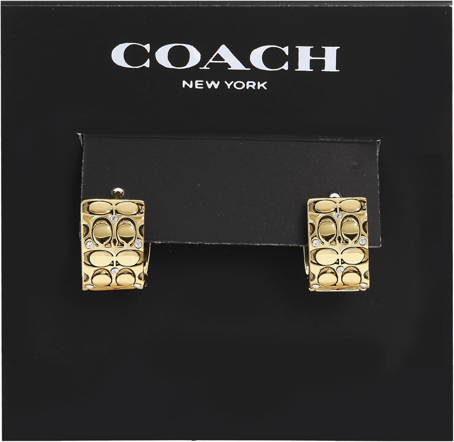 COACH Quilted C Huggie Earrings