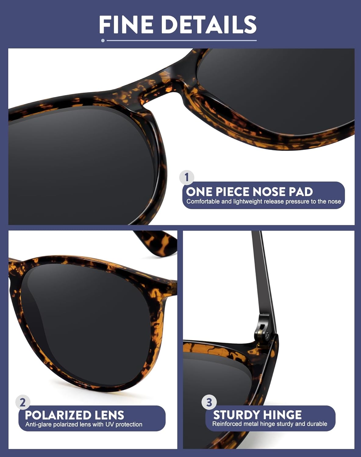 WOWSUN Retro Polarized Sunglasses Womens 2026 Trendy Round Classic Glasses
