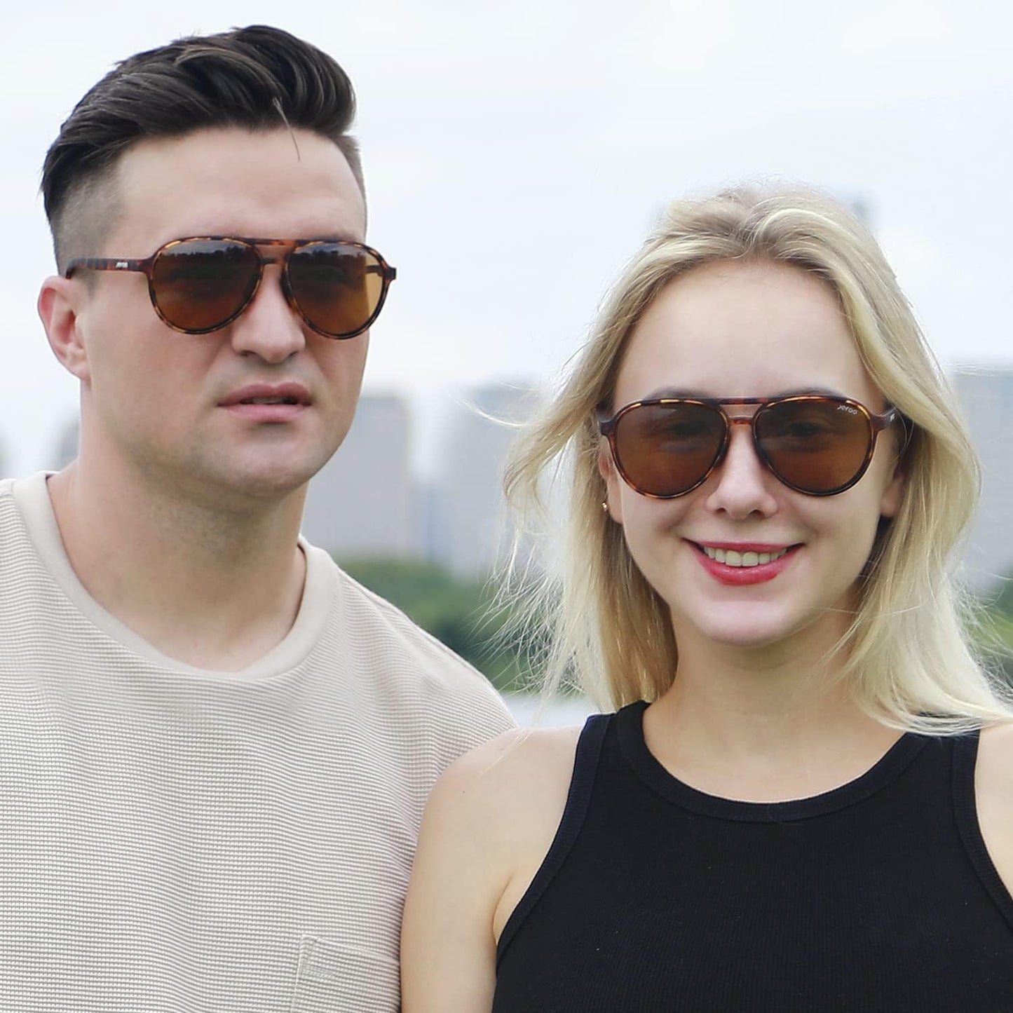 Jefoo Polarized Aviator Sunglasses for Women Men Retro Trendy Sports Sunglasses for Outdoor UV400 Protection