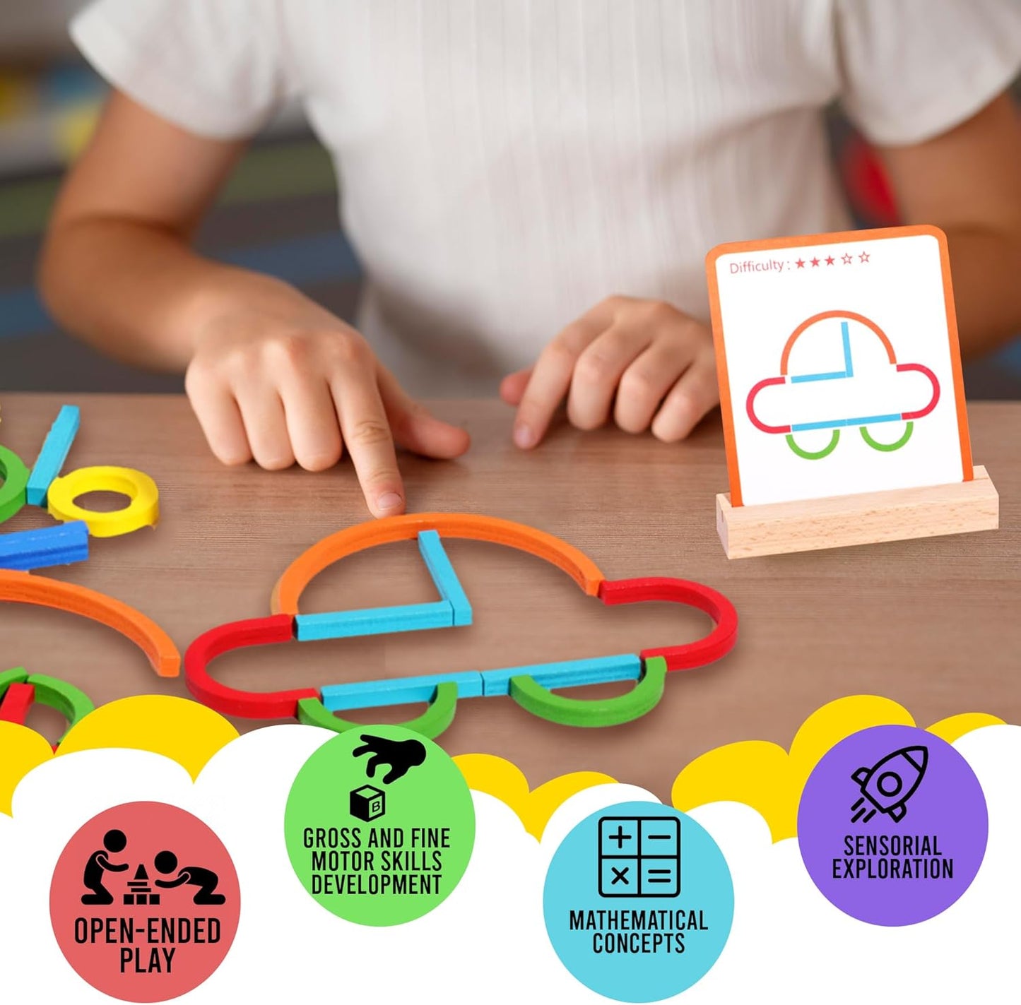 Stem Kids Toys for Creative Learning Building Educational Resources Kids Toy for Preschool and Kindergarten 3 4 5 6 Years Old Boys and Girls Brain Teaser Smart Sticks Toys