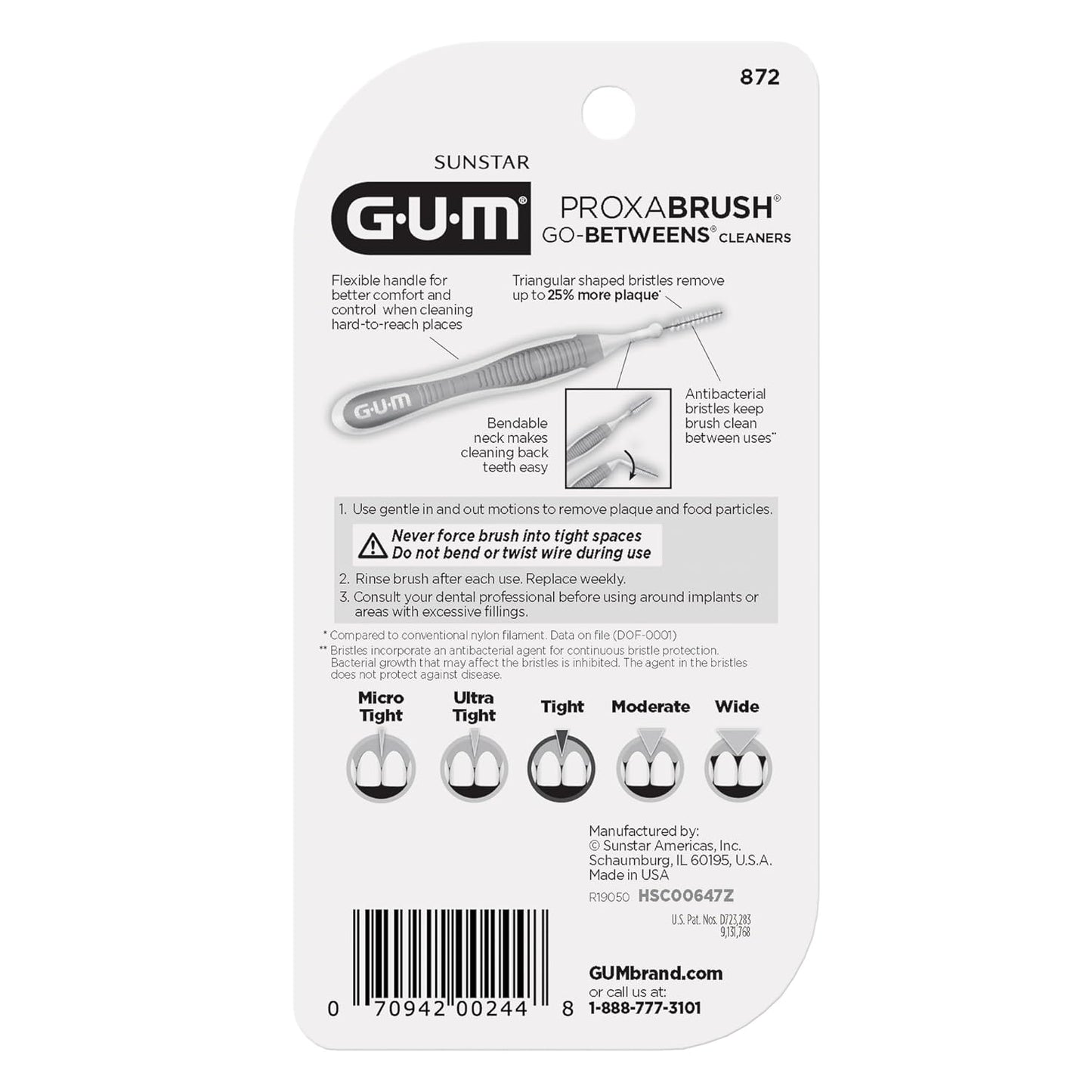 GUM Proxabrush Go-Betweens - Tight - Interdental Brushes - Soft Bristled Dental Picks for Plaque Removal Health - Safe for Braces & Dental Devices, 10 Count (Pack of 4) 40 Total