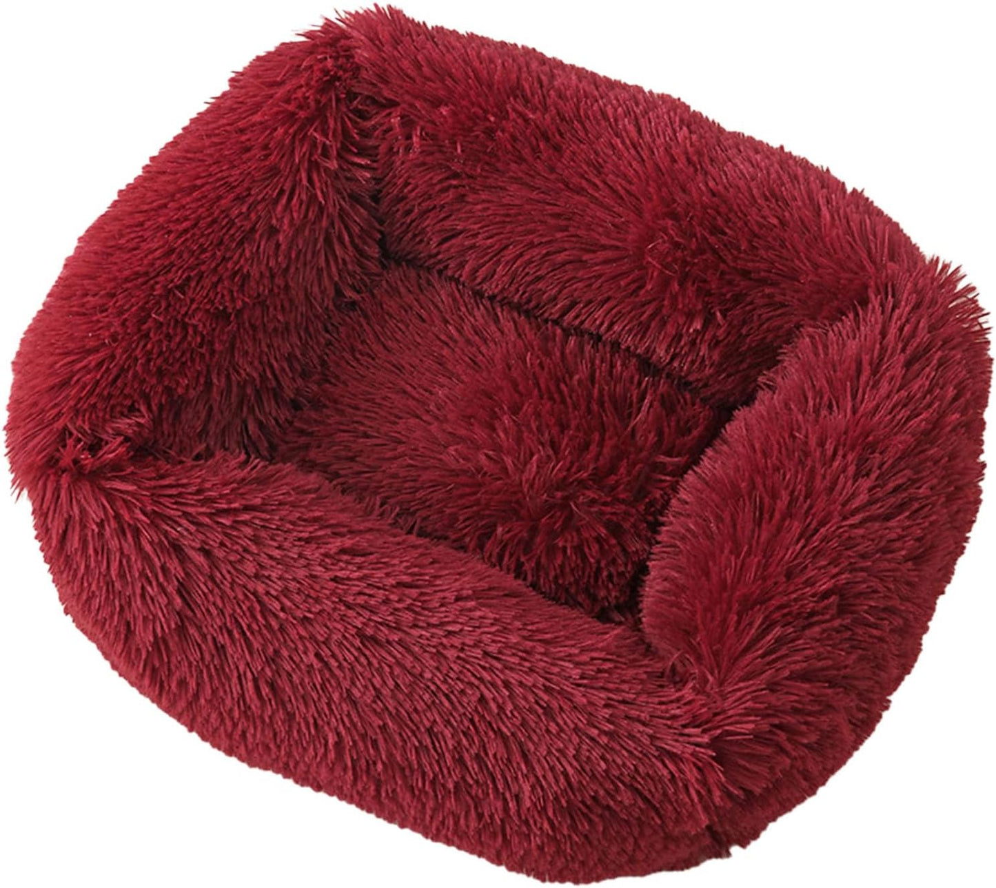 Dog Bed Furry Nest for Small Puppy Kitten Non-Slip Dog Basket Pet Bed with Thicken Cover Multicolored Couch Bed