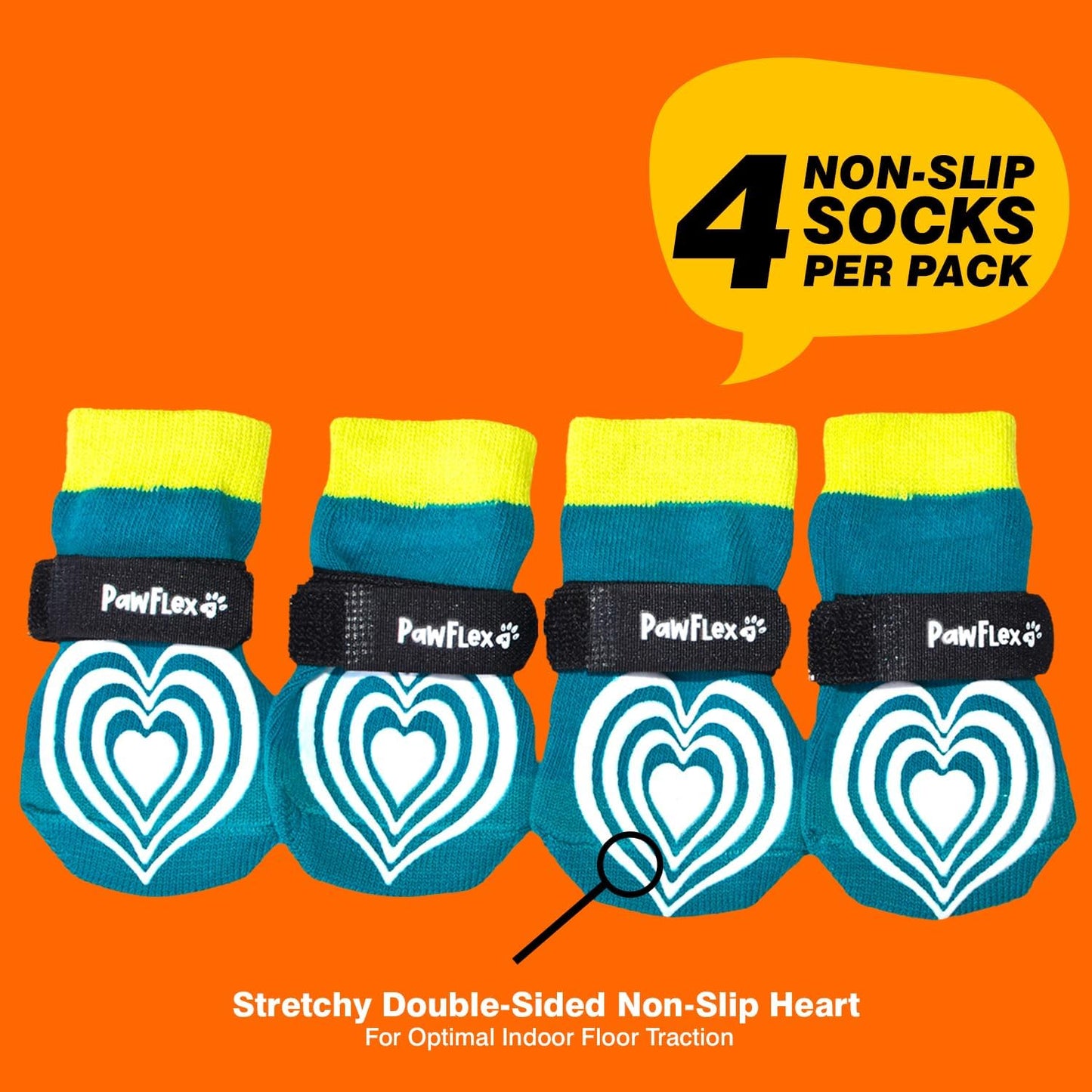Medical Therapeutic Double Sided Non-Slip Cotton Dog Socks | PawFlex Comfy Pawz Silicone Grip on Inner Cuff No Twisting or Sliding Off | Senior & Disabled Dog Traction Control |Pet Paw Protection