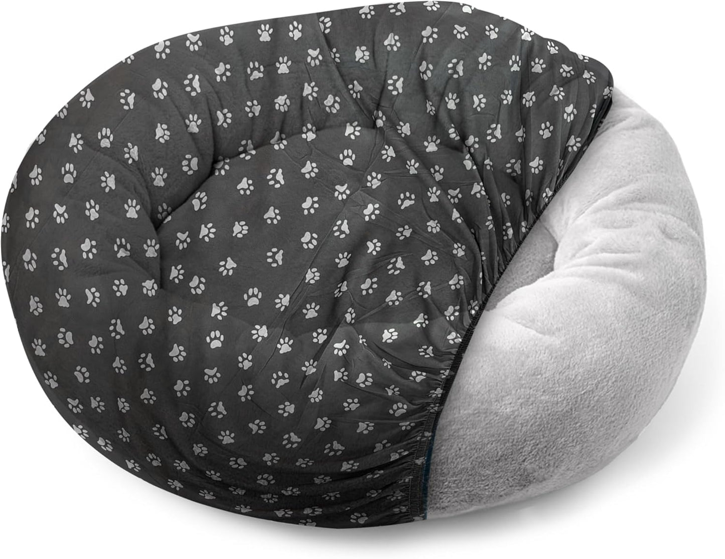 Round Dog Bed Covers Replacement Washable, Dog Bed Washable Cover, for All Shapes (Medium (Up to 36″), Paw Chic)