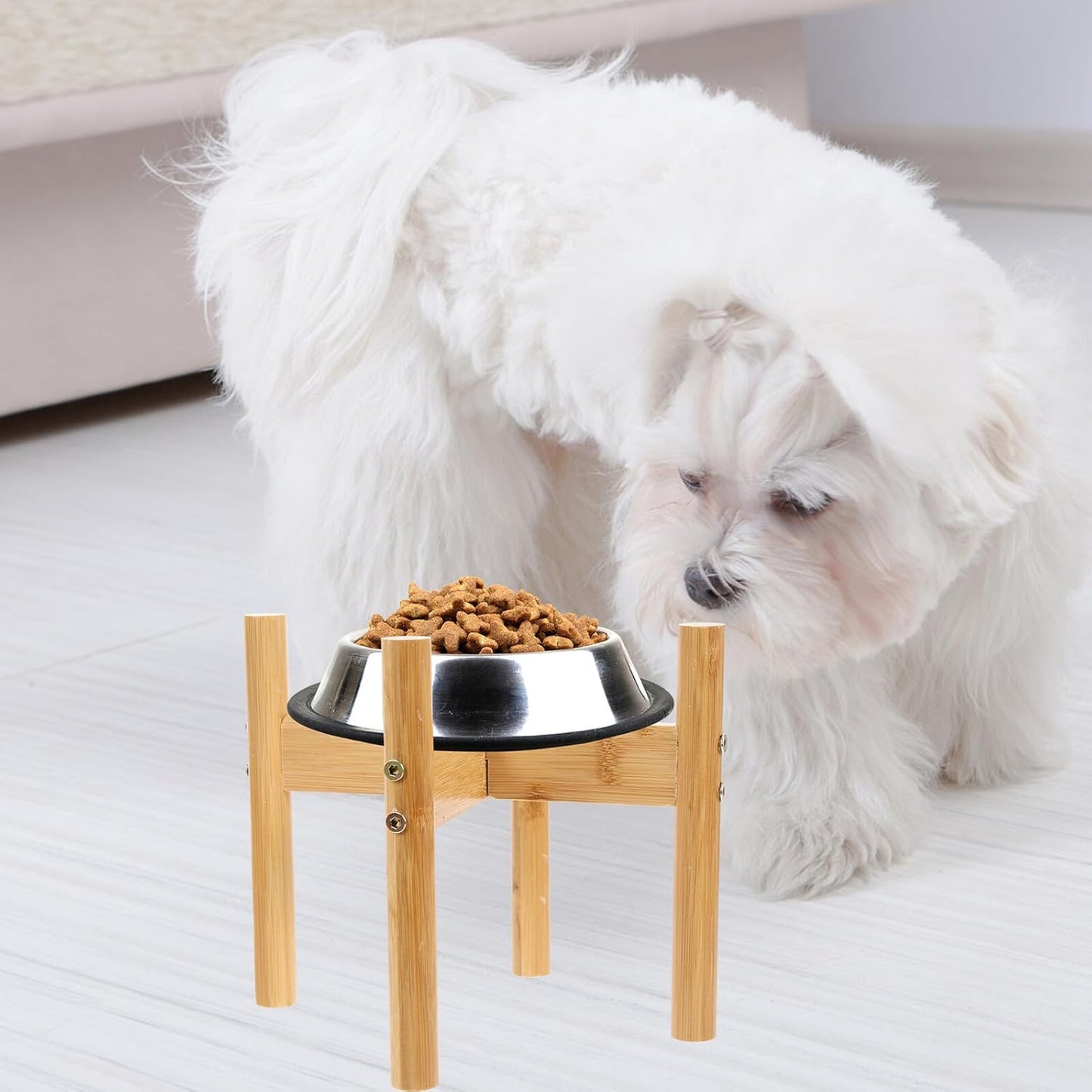 Milisten Elevated Dog Bowl Stand Food Bowl Holder Neck Protection Pet Feeder Rack Small Size Raised Feeding Station for Puppies and Small Dogs