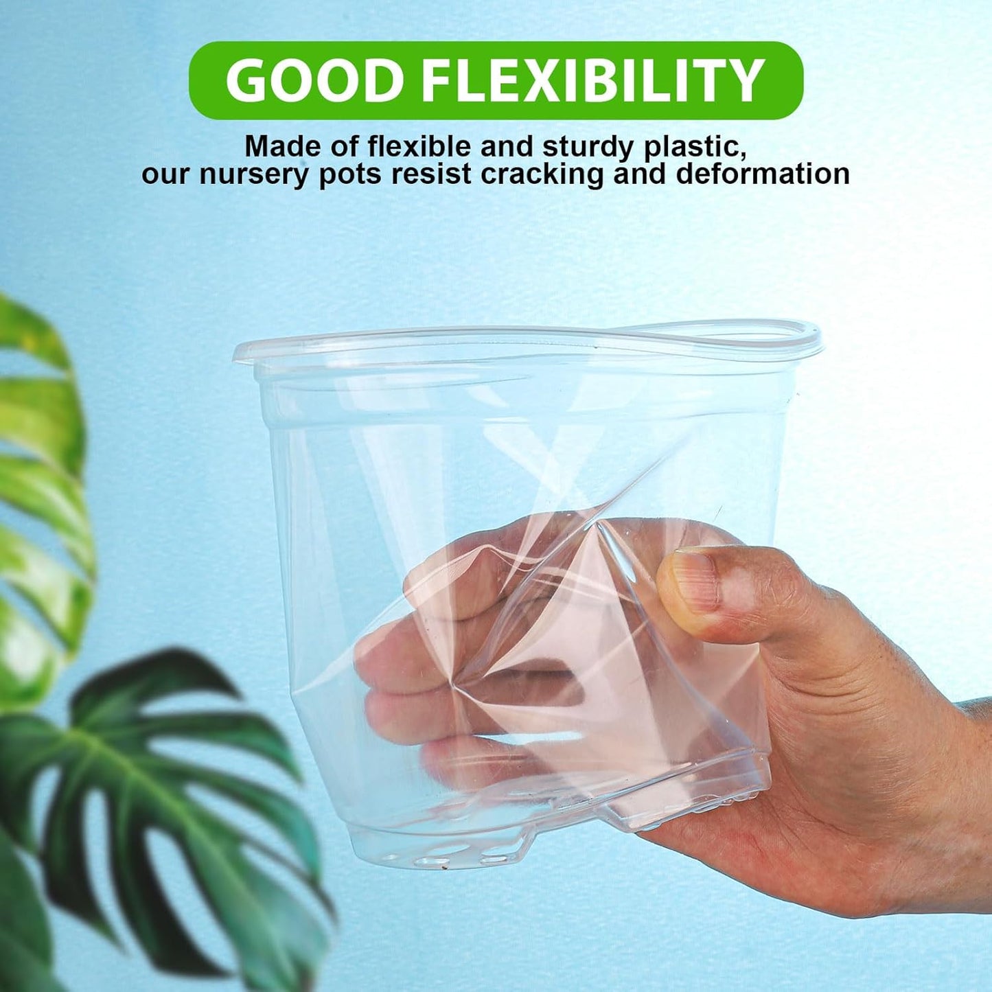 Clear Nursery Pots 5/4/3.5 Inch Plastic Seedling Plant Pot with Drainage Holes for Transplanting Succulents Cuttings (15Pcs)
