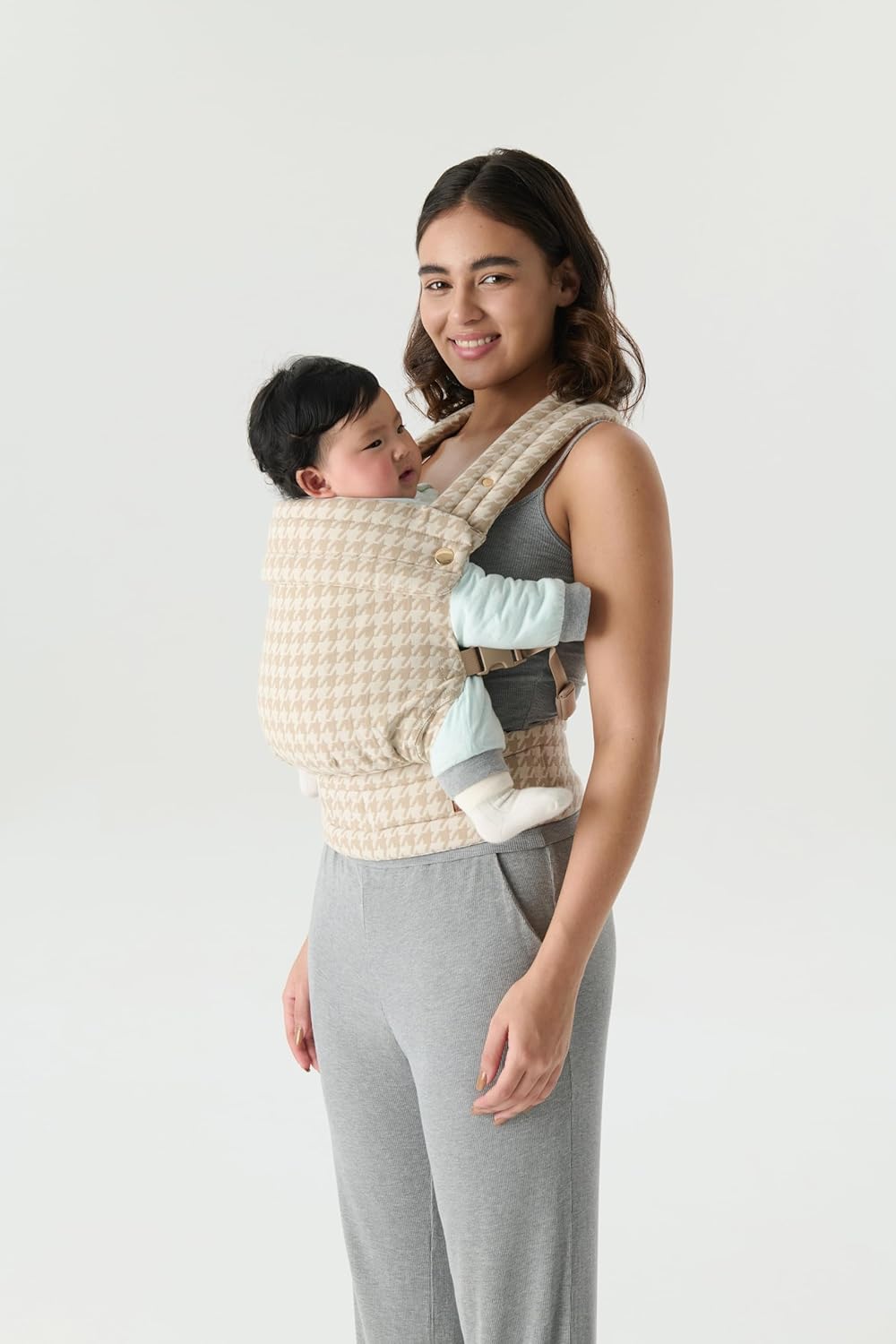 Ergonomic Baby Carrier Newborn to Toddler, Lightweight & Breathable Cotton Infant Carrier for Hands Free Comfort (Houndstooth)