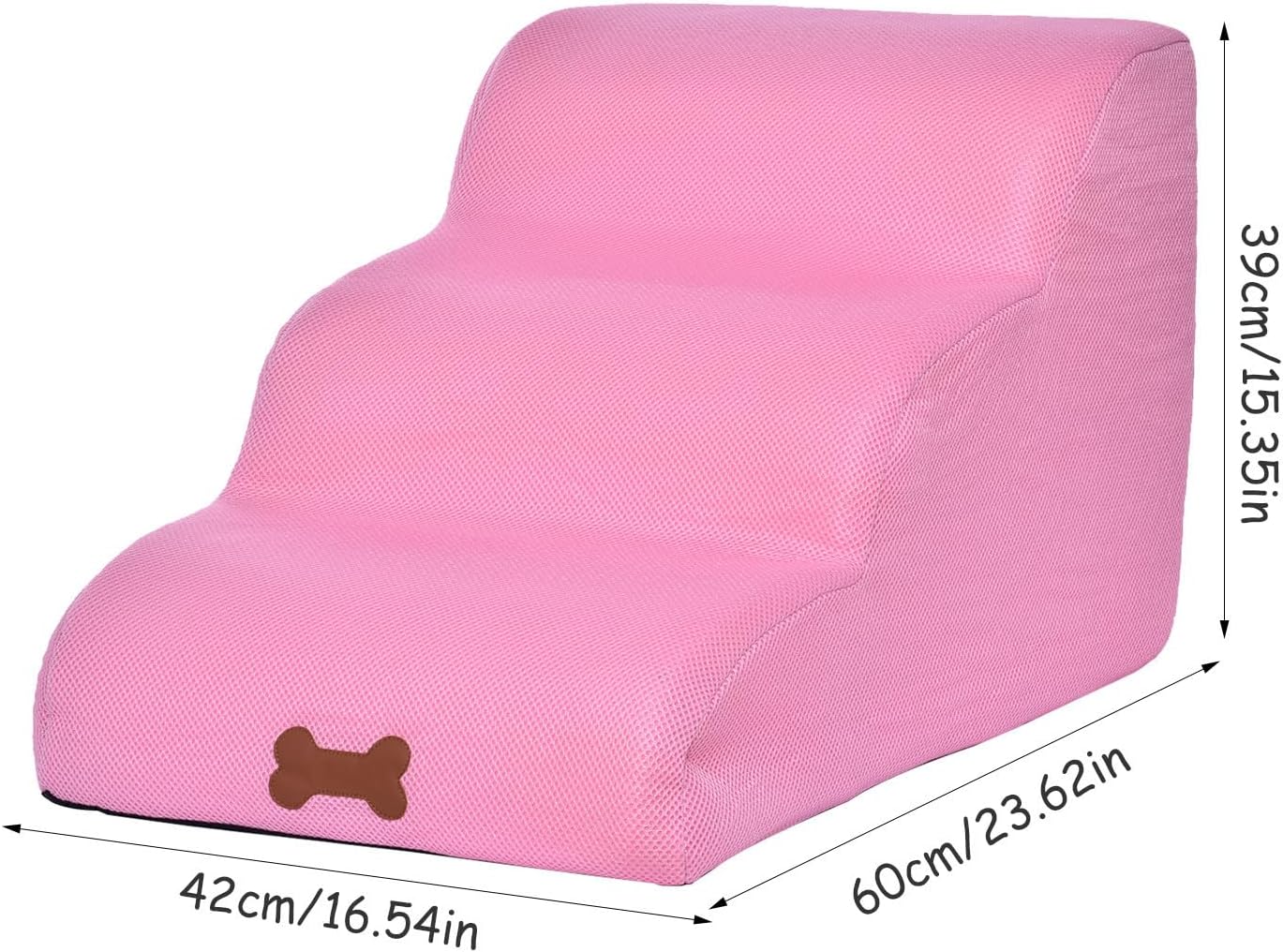 Pet Ladder - 3 Tier Foam Dog Ramps/Steps | Pet Ladder for Cats/Dogs Removable for Sofa, Couch and High Bed Climbing for Up to 150 Lb