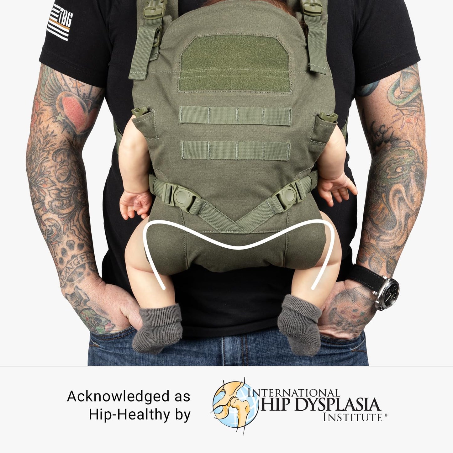 Tactical Baby Gear Tactical Baby Carrier for Dads – Ergonomic, Hip Healthy & Comfortable for Infants and Toddlers (8–33 lbs) (Ranger Green)