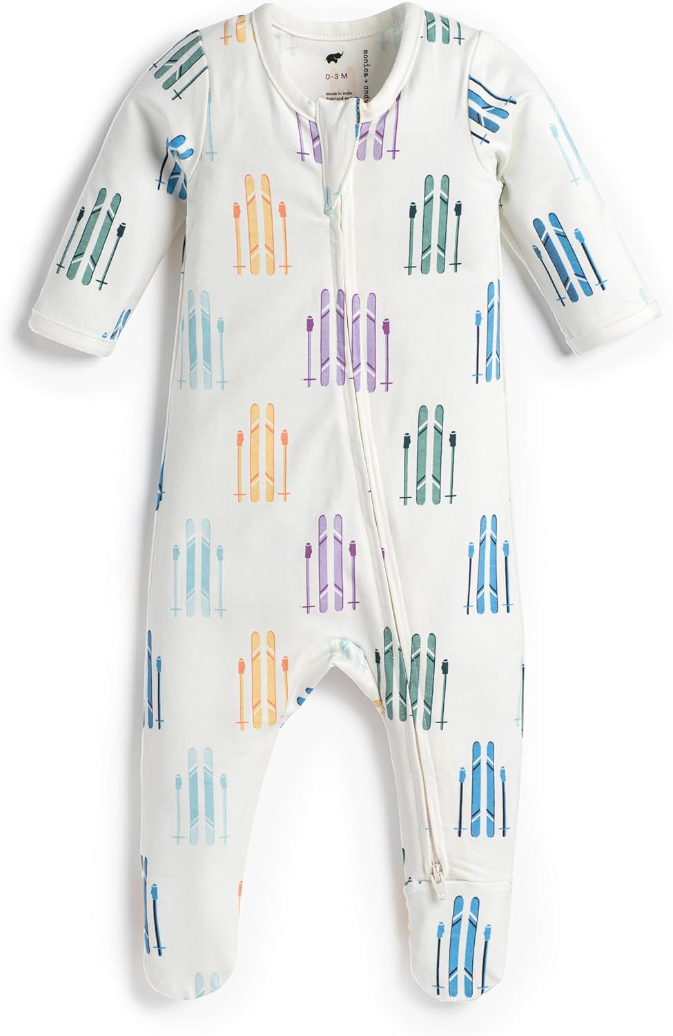 monica + andy Double Zipper One Piece, 100% Organic Baby Clothes for Girls & Boys, Unisex, Preemie, Newborn & Infant Sizes