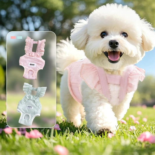Cat Puppy Costume Cute Ruffled Pet Diaper Pants Full Coverage Design with Hook and Loop Breathable Adjustable Multiple Sizes for Cat Small Dog (Small,Pink)