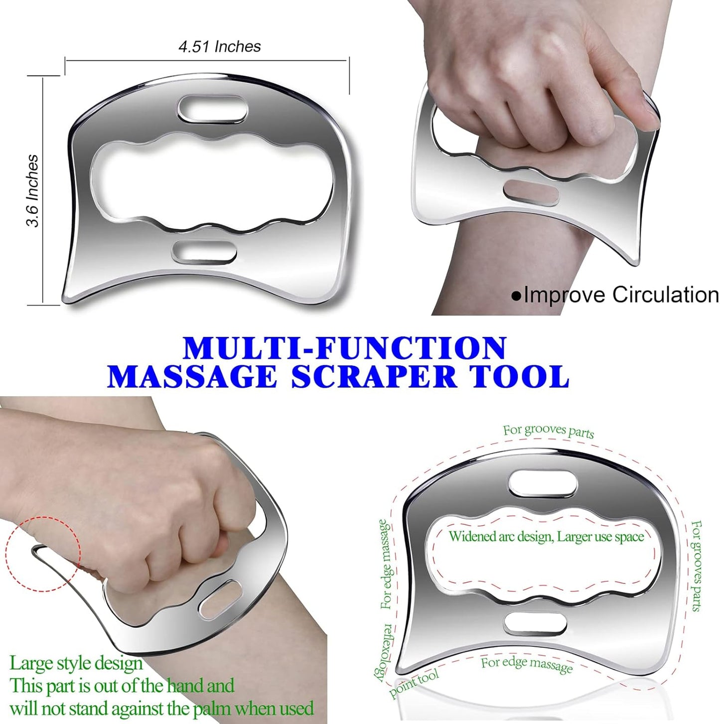 BYYDDIY 4 in 1 Gua Sha Massage Tool Set - Muscle & Fascia Scraper, Scar Tissue Tool for Physical Therapy