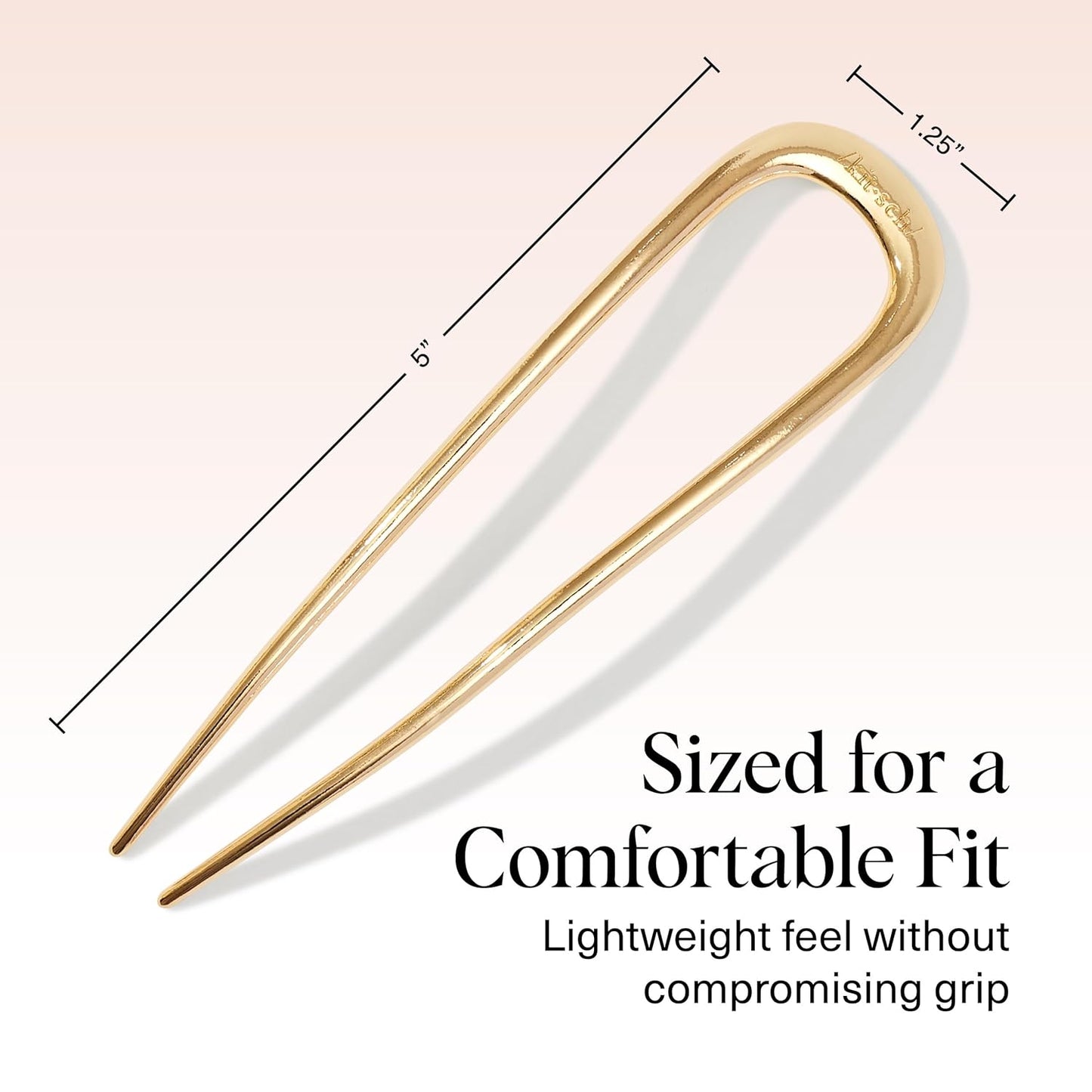 Kitsch French Hair Pins for Women – Elegant & Durable Metal French Pin for Updos, Chignon, Buns & Twist Hairstyles | Secure Hold All Day, Comfortable Fit | Ideal Gifts for Women- Gold, 1pc